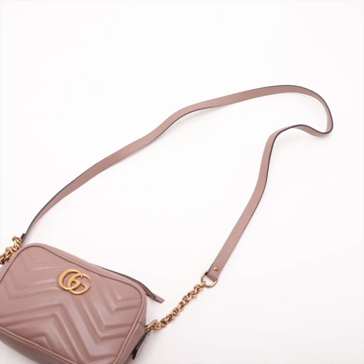 GG Marmont 448065 Leather Shoulder Bag Pink — view 5