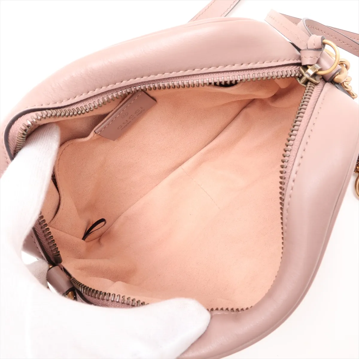 GG Marmont 448065 Leather Shoulder Bag Pink — view 6