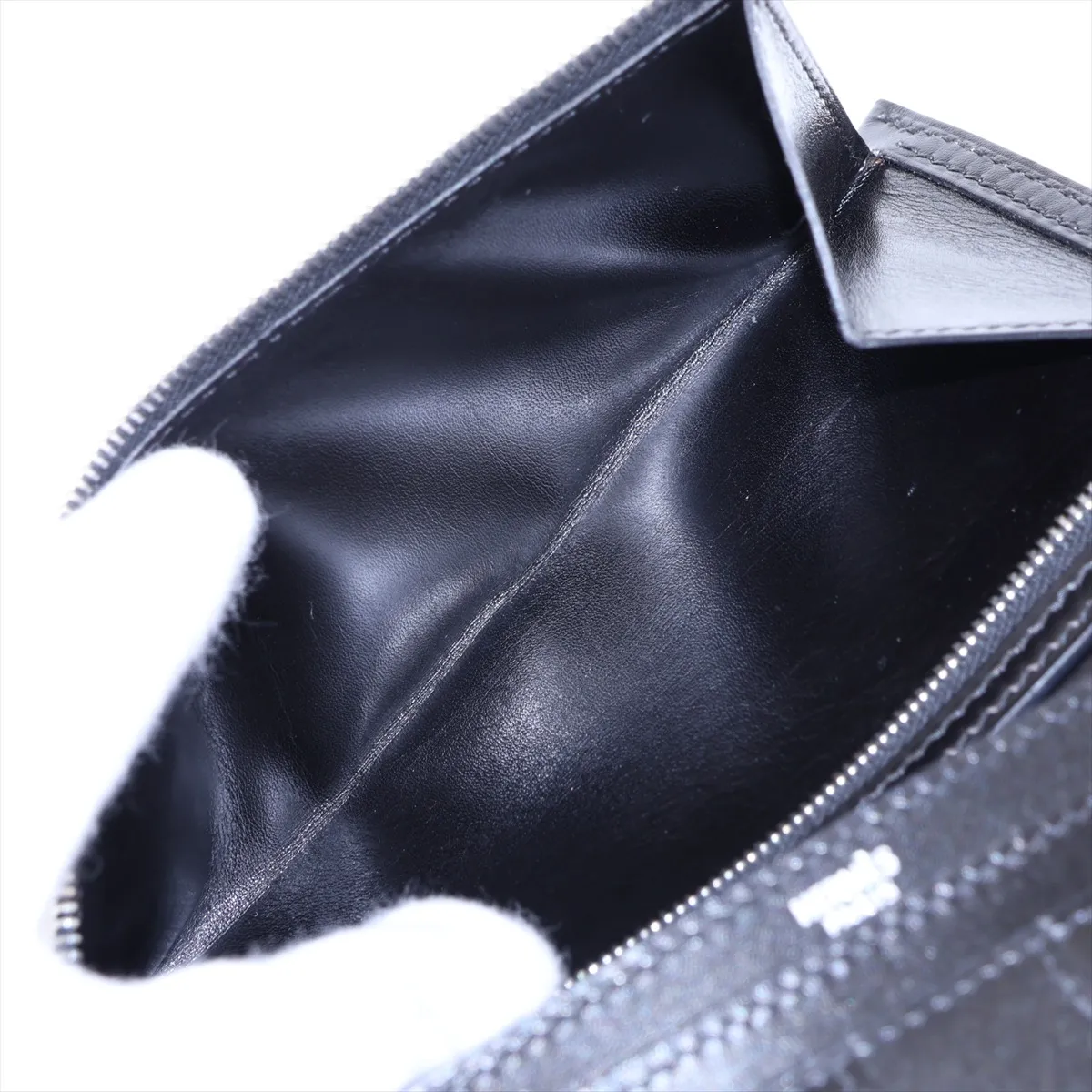Bearn Box Calf Long Wallet, Black, Silver Hardware, F: 2002 — view 8