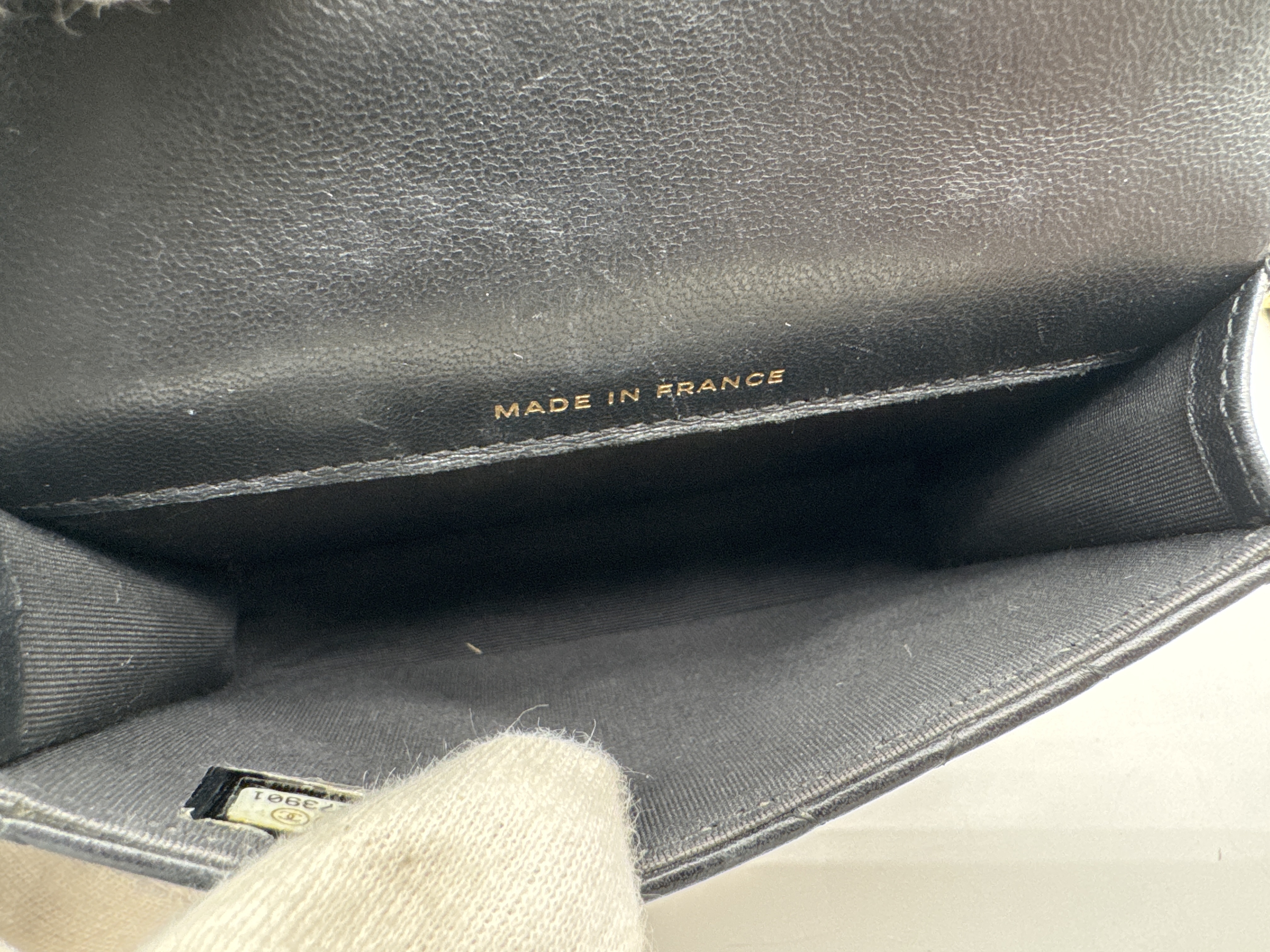 Lambskin Mini Matelassé Black Shoulder Bag — view 11