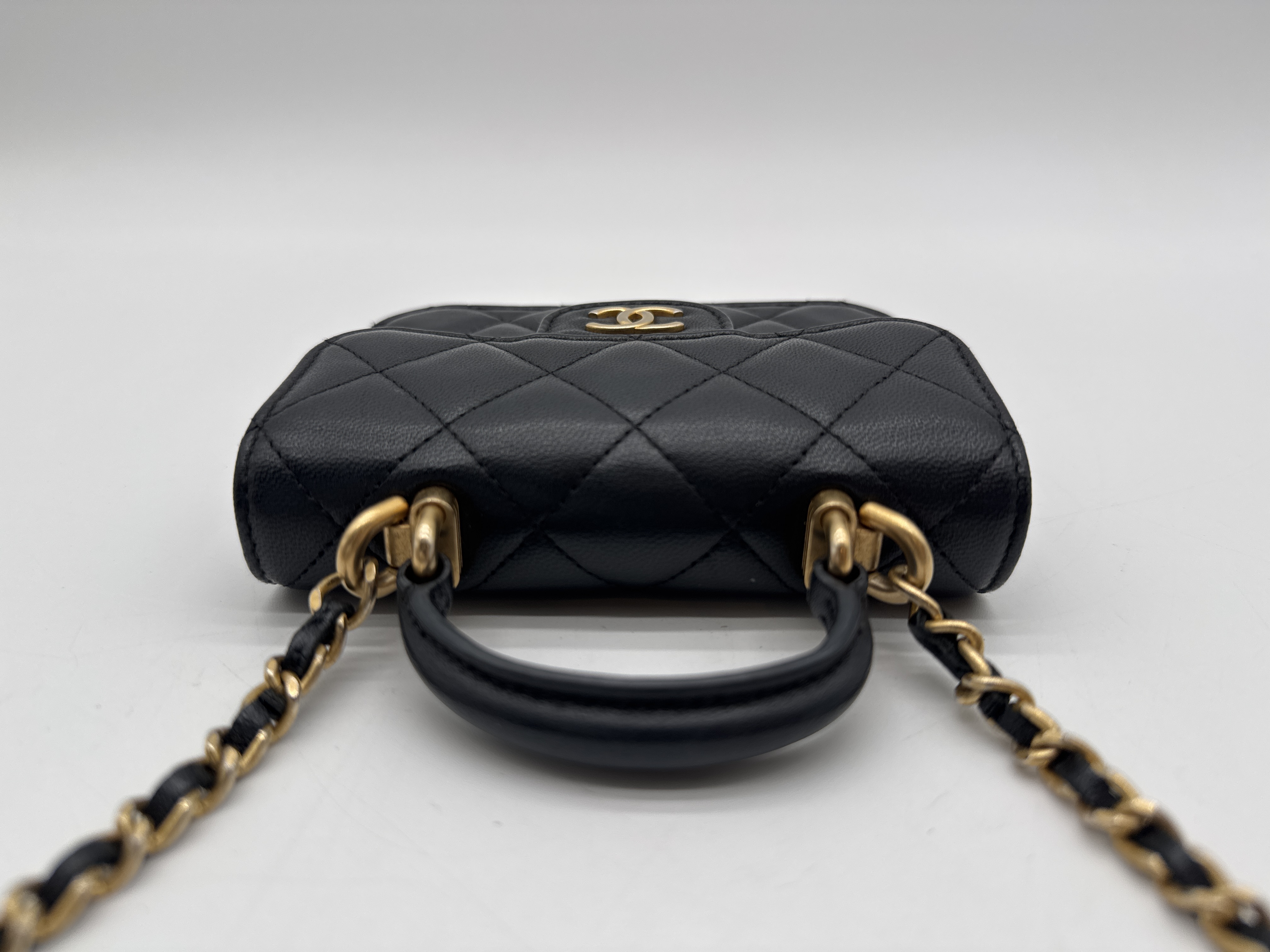 Lambskin Mini Matelassé Black Shoulder Bag — view 5