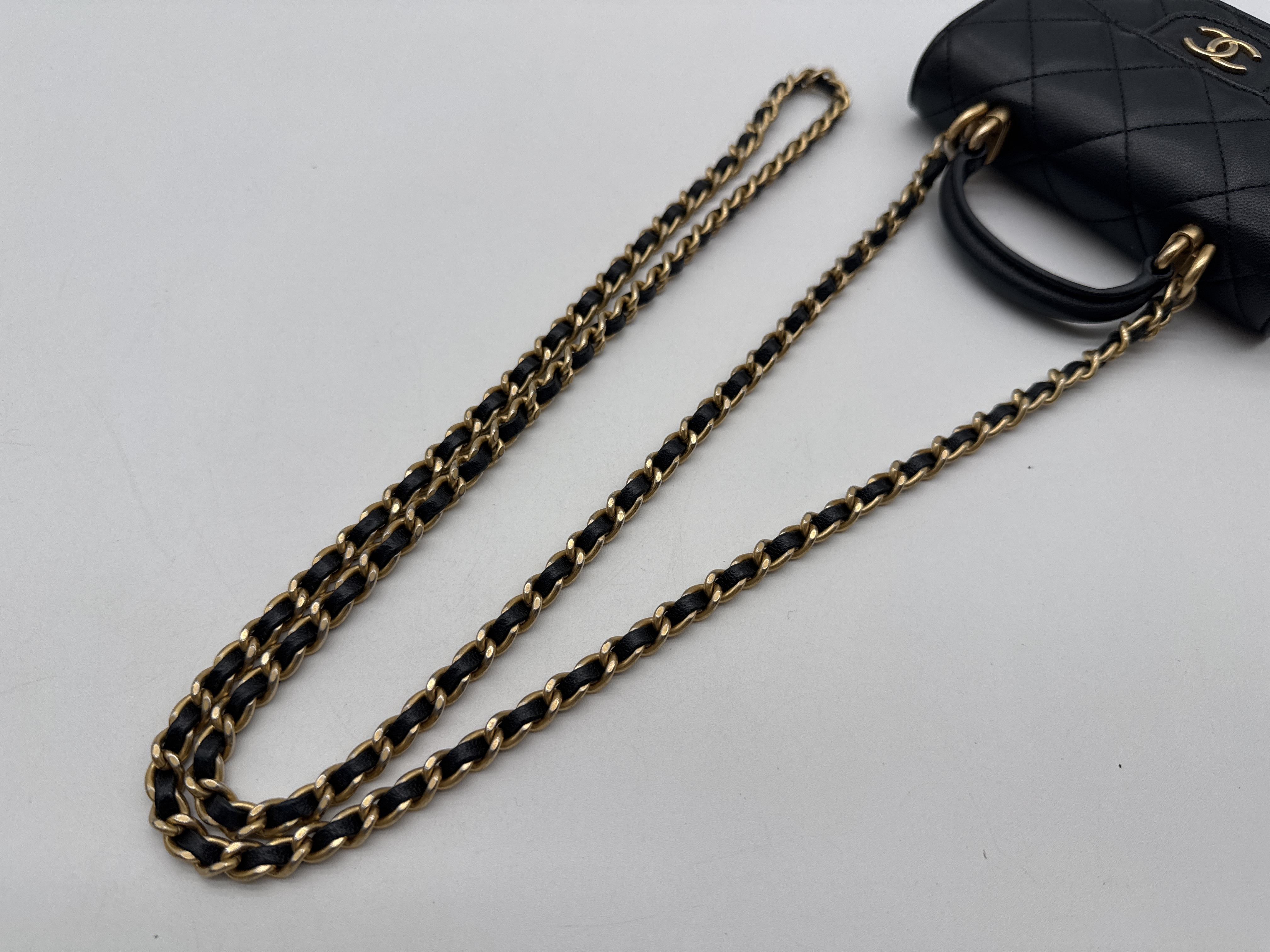Lambskin Mini Matelassé Black Shoulder Bag — view 9