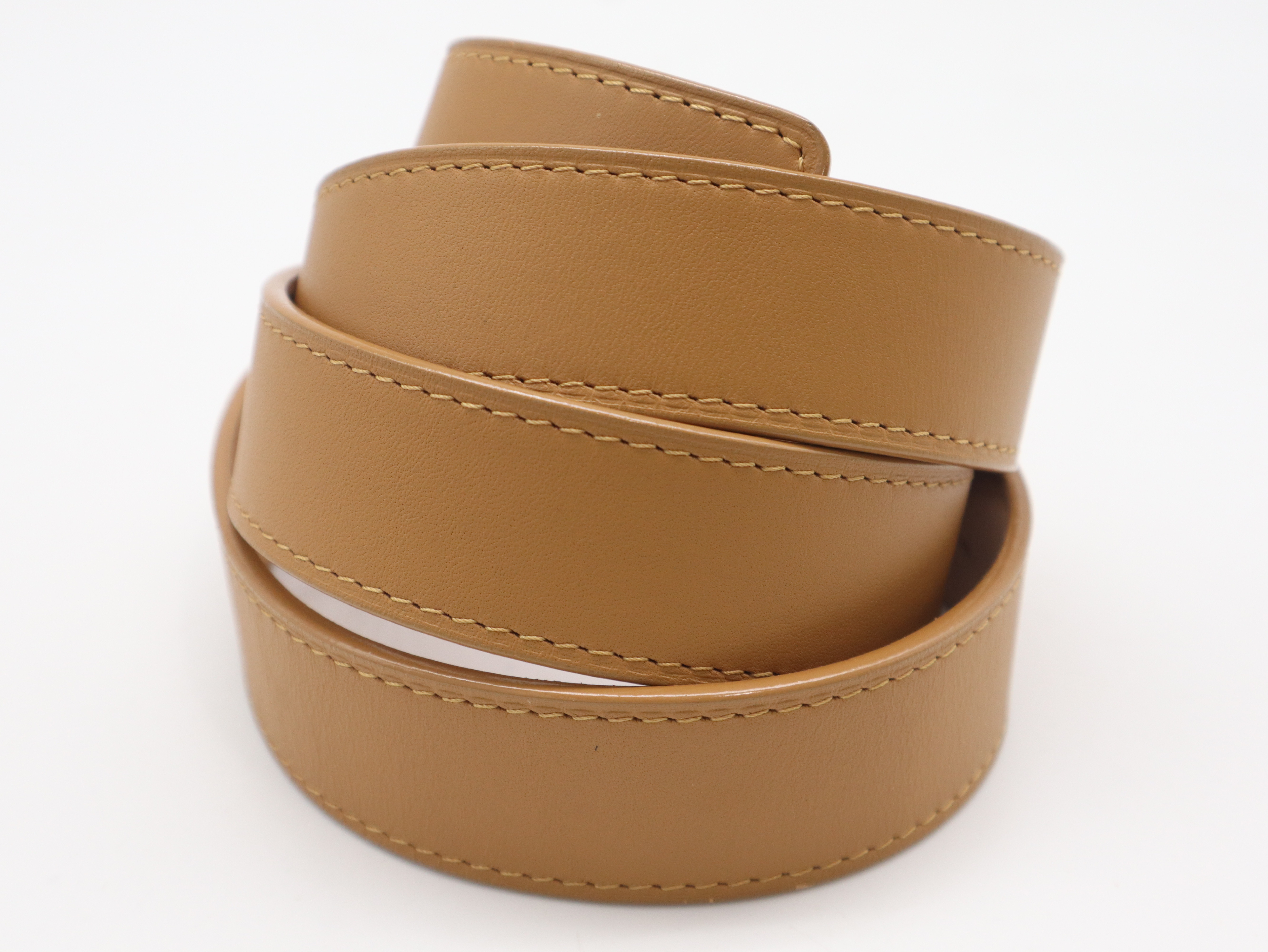 M6812 Leather Belt - Sand Beige, Size 95/38 — view 2