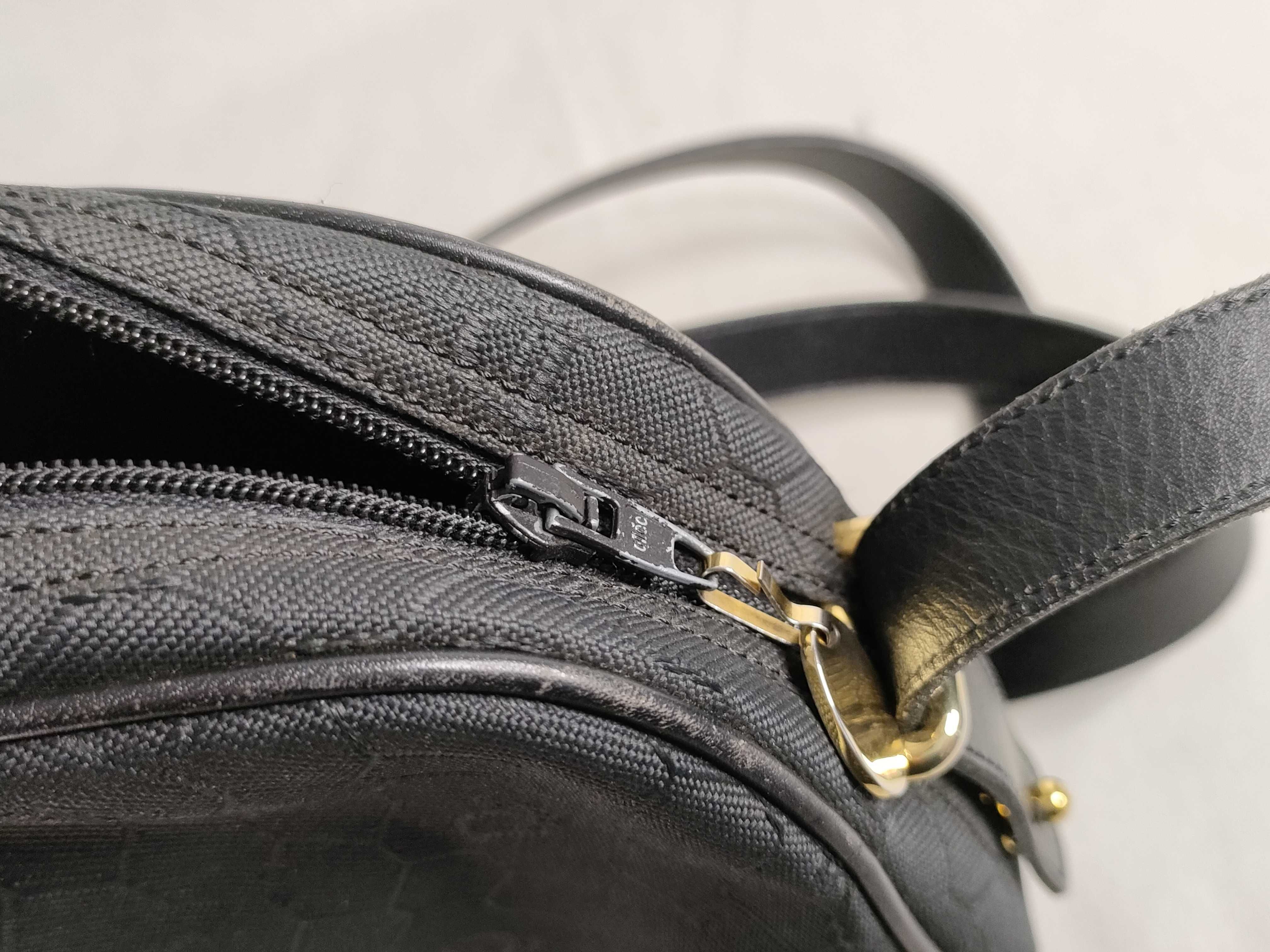Honeycomb Shoulder Bag, Canvas and Leather, Black Shoulder Bag — view 12
