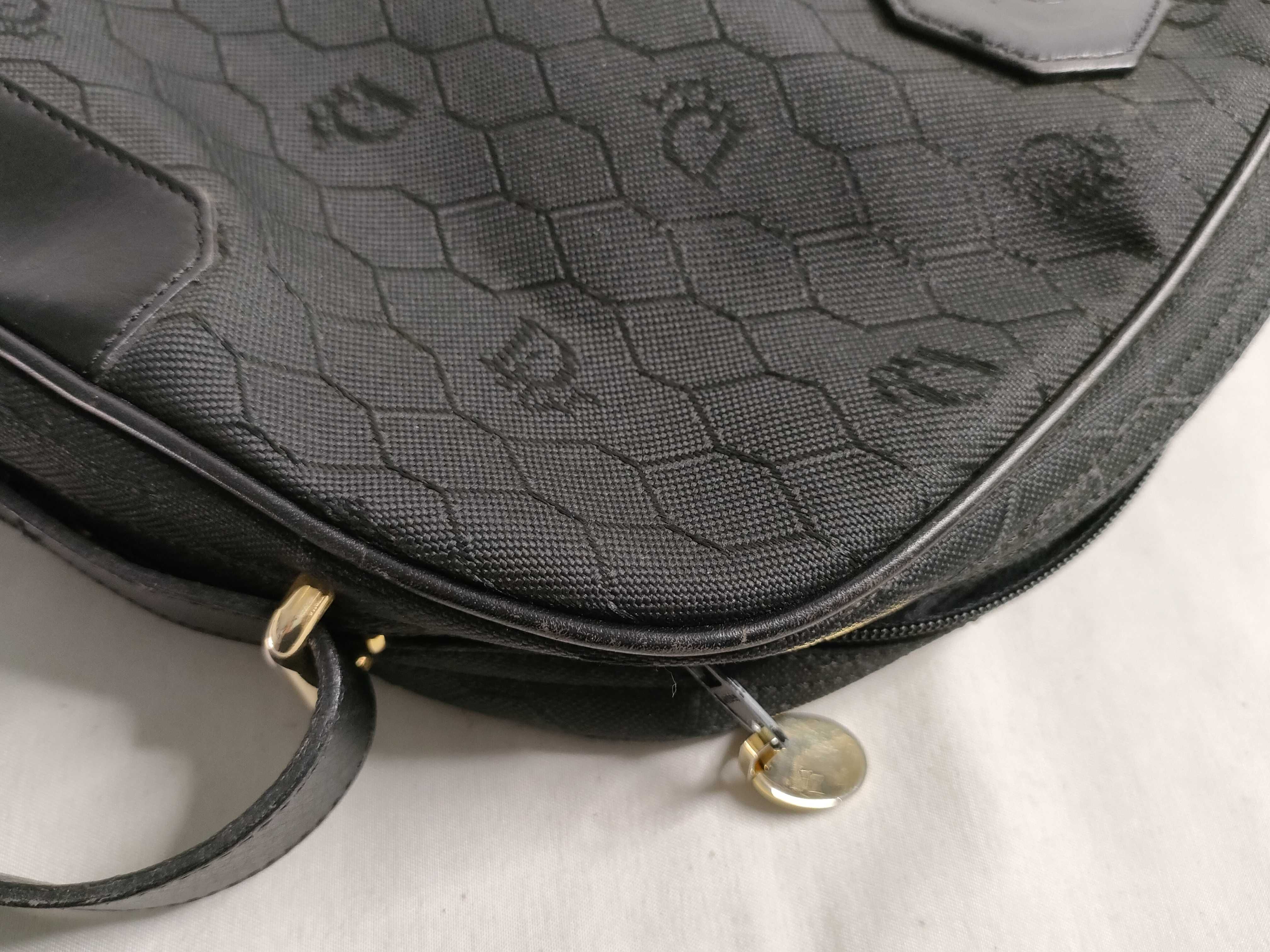 Honeycomb Shoulder Bag, Canvas and Leather, Black Shoulder Bag — view 13