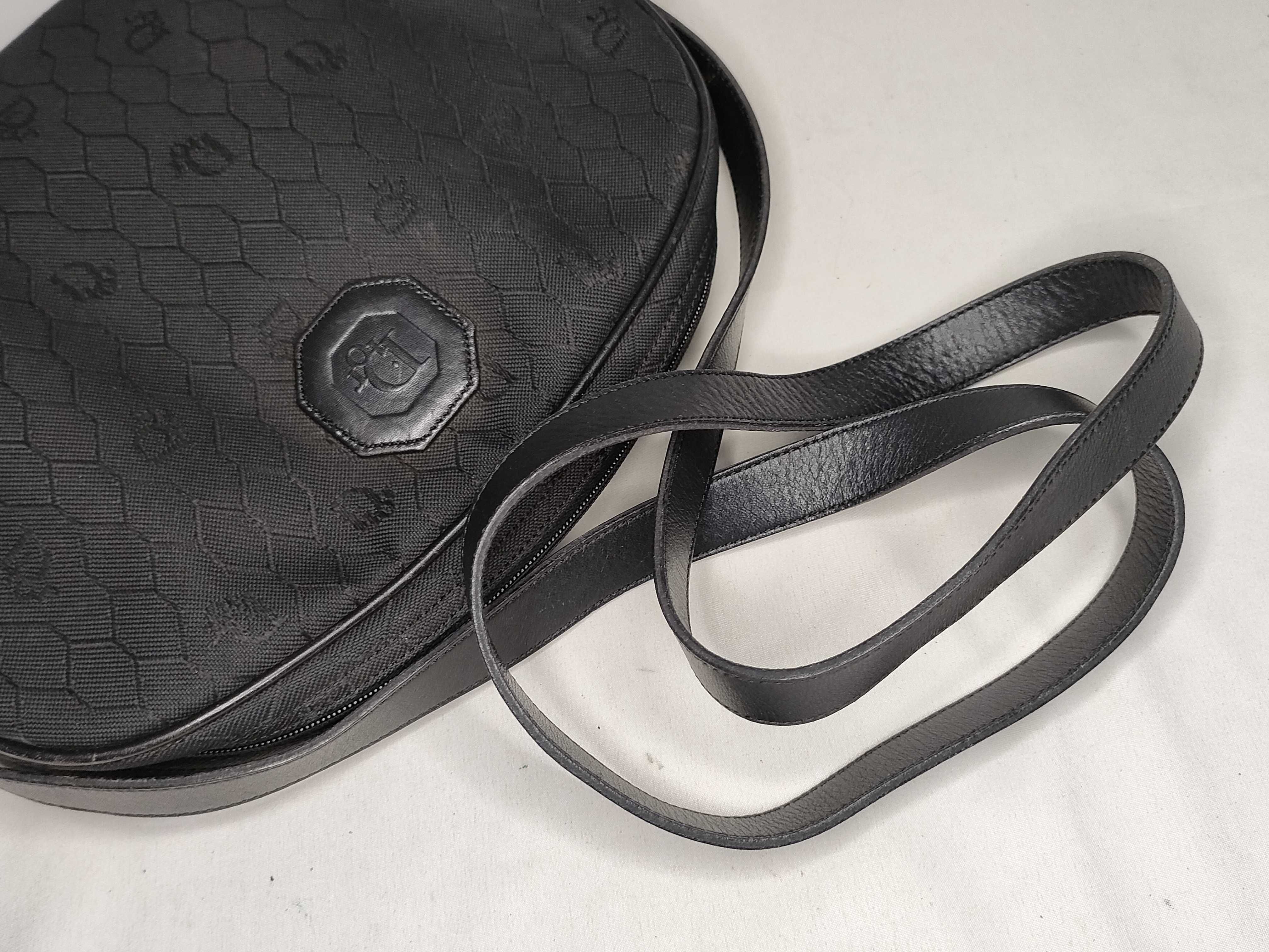 Honeycomb Shoulder Bag, Canvas and Leather, Black Shoulder Bag — view 3