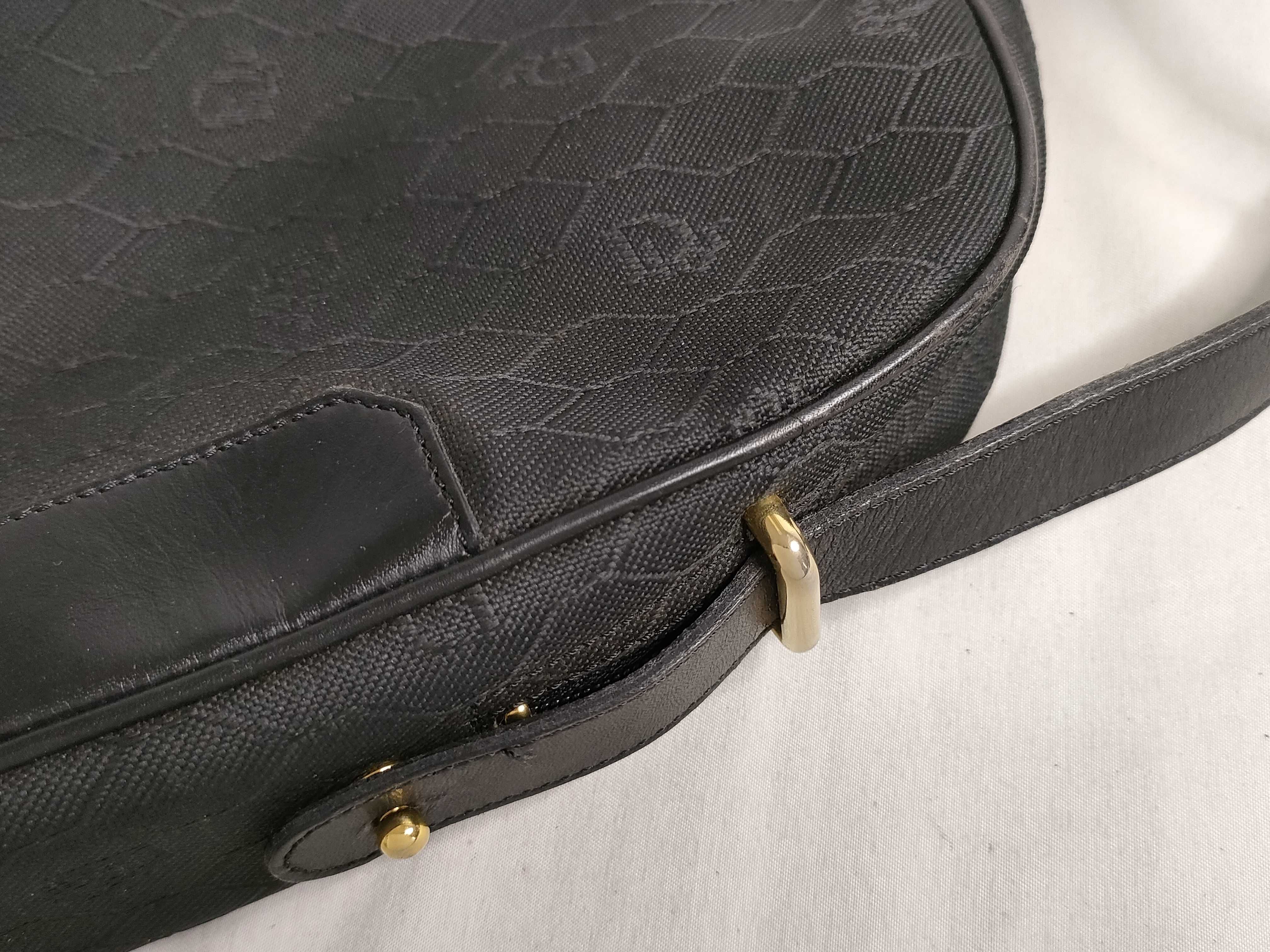 Honeycomb Shoulder Bag, Canvas and Leather, Black Shoulder Bag — view 5