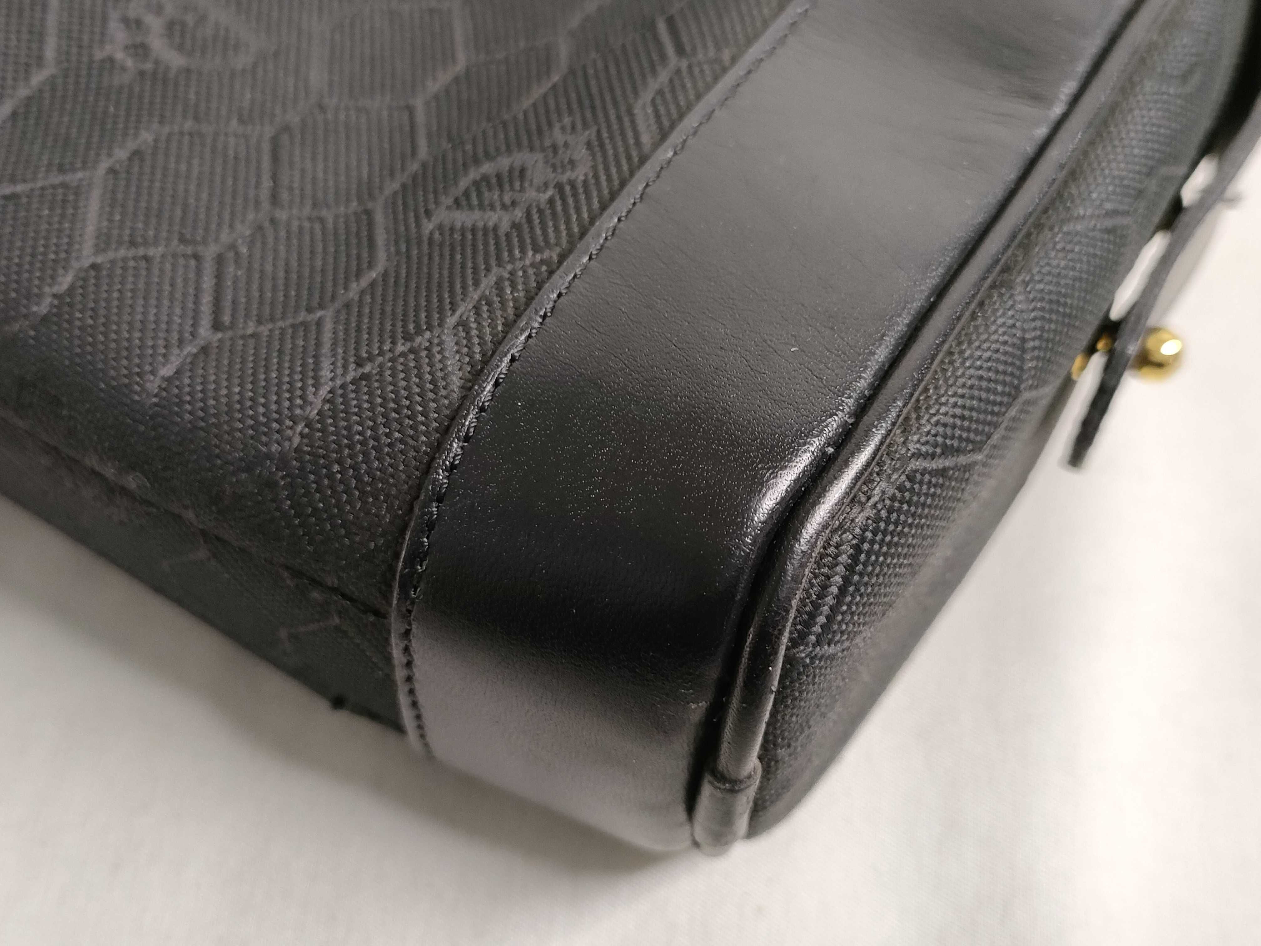 Honeycomb Shoulder Bag, Canvas and Leather, Black Shoulder Bag — view 6