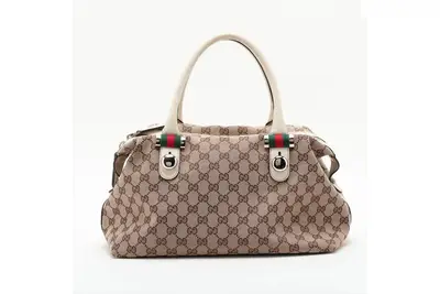 GG Canvas 232948 Leather Canvas Handbag