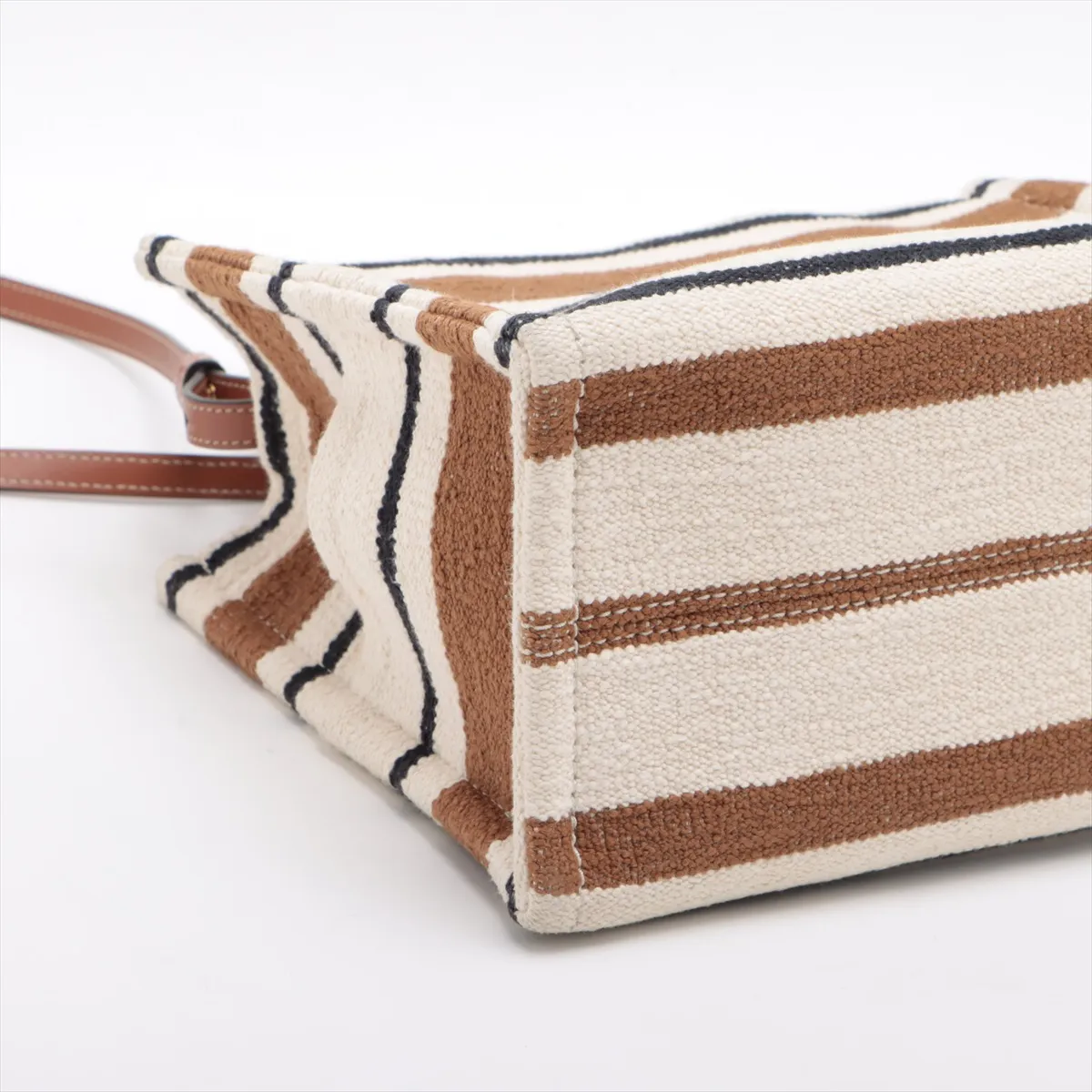Cabataise Canvas x Leather 2-Way Handbag, Brown — view 4