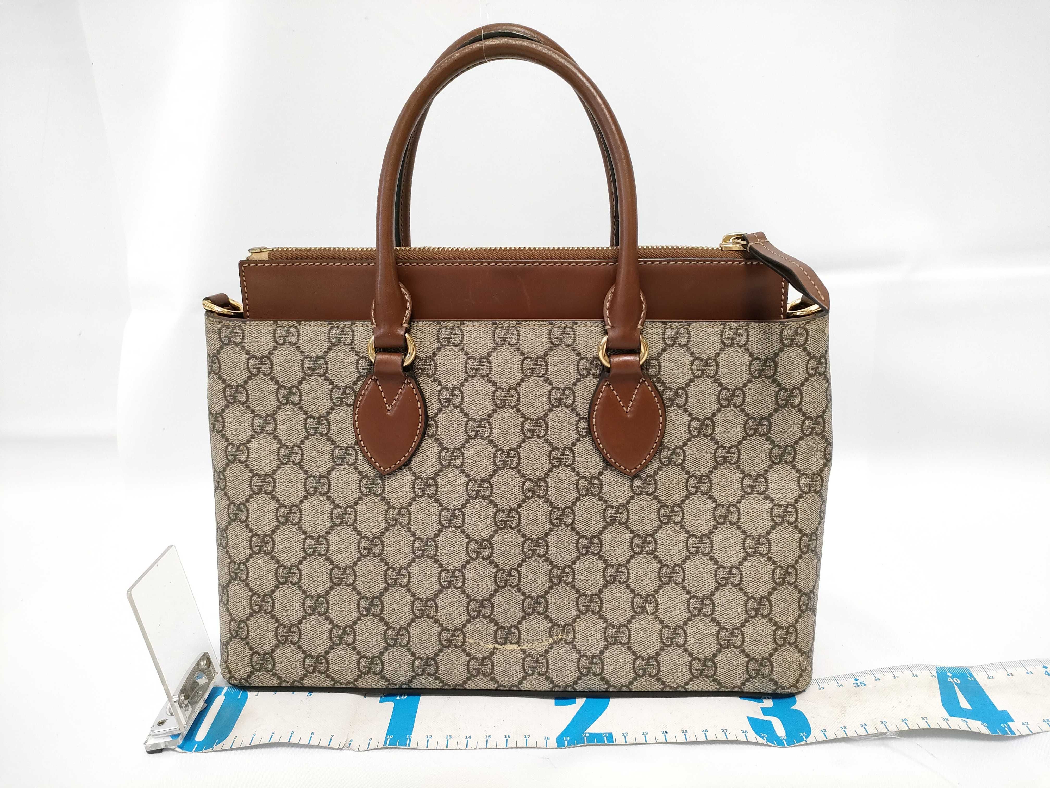 GG Supreme ID-GG Canvas Brown 33cm Handbag GHW — view 2