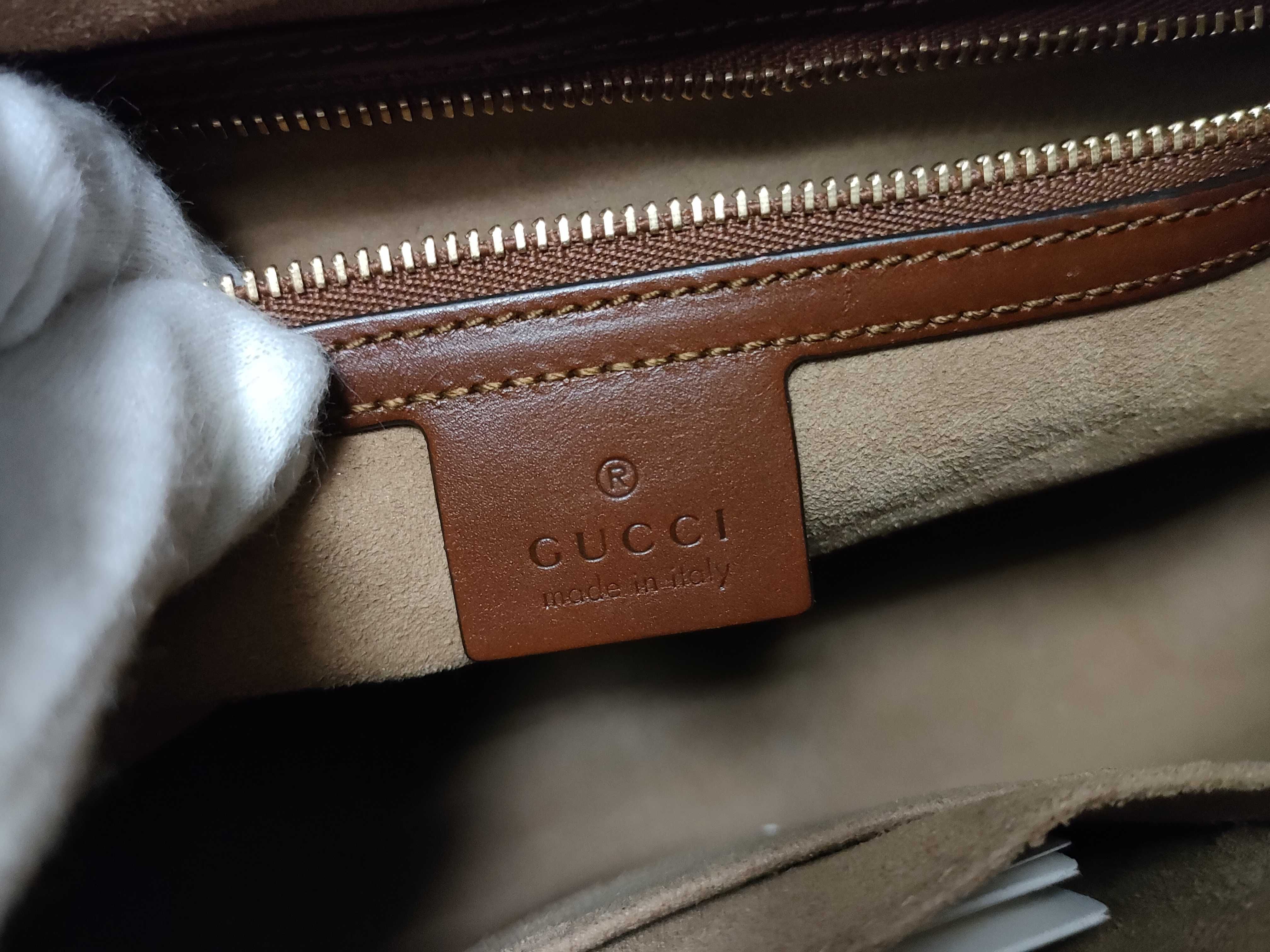 GG Supreme ID-GG Canvas Brown 33cm Handbag GHW — view 12