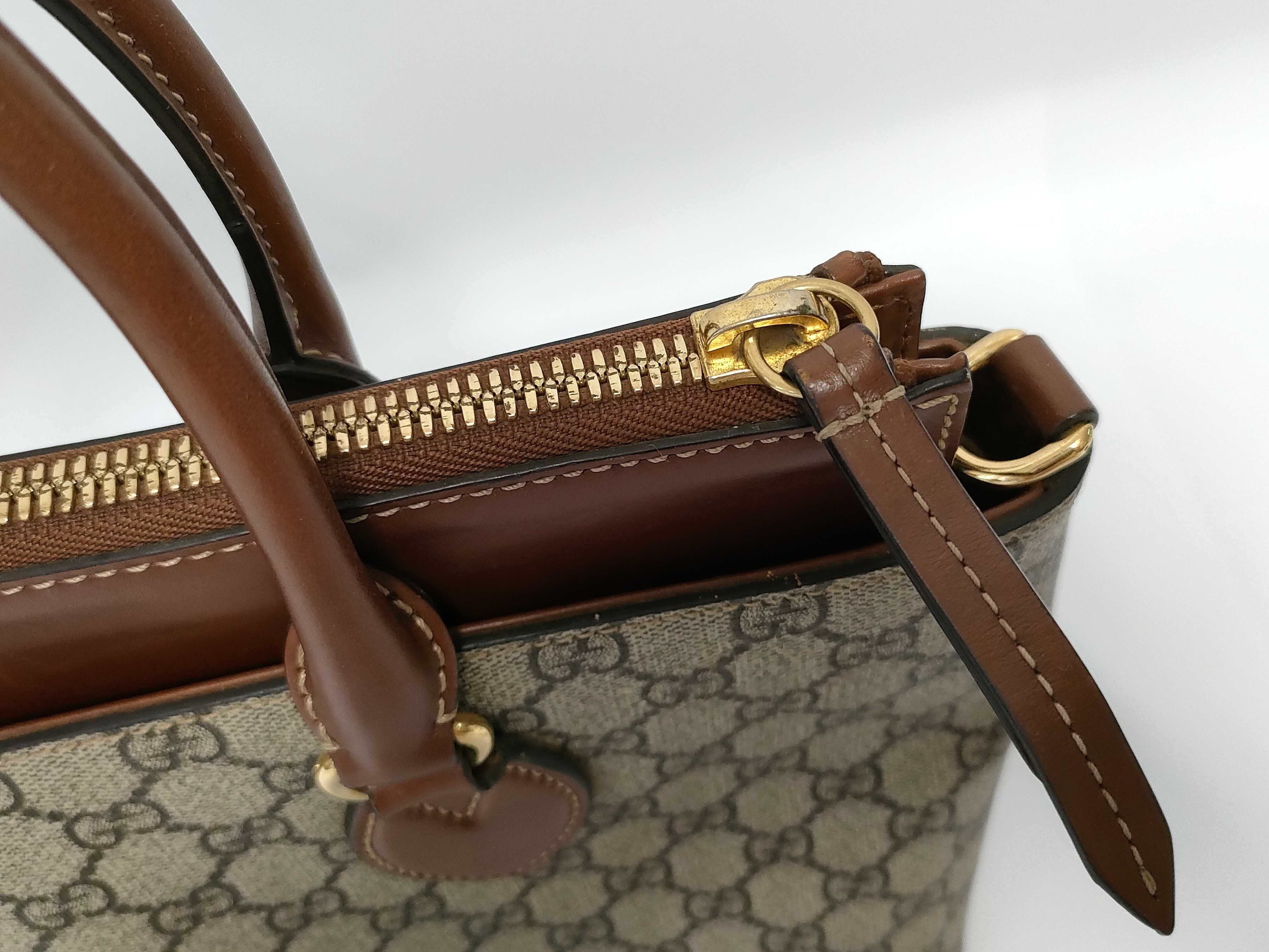 GG Supreme ID-GG Canvas Brown 33cm Handbag GHW — view 5