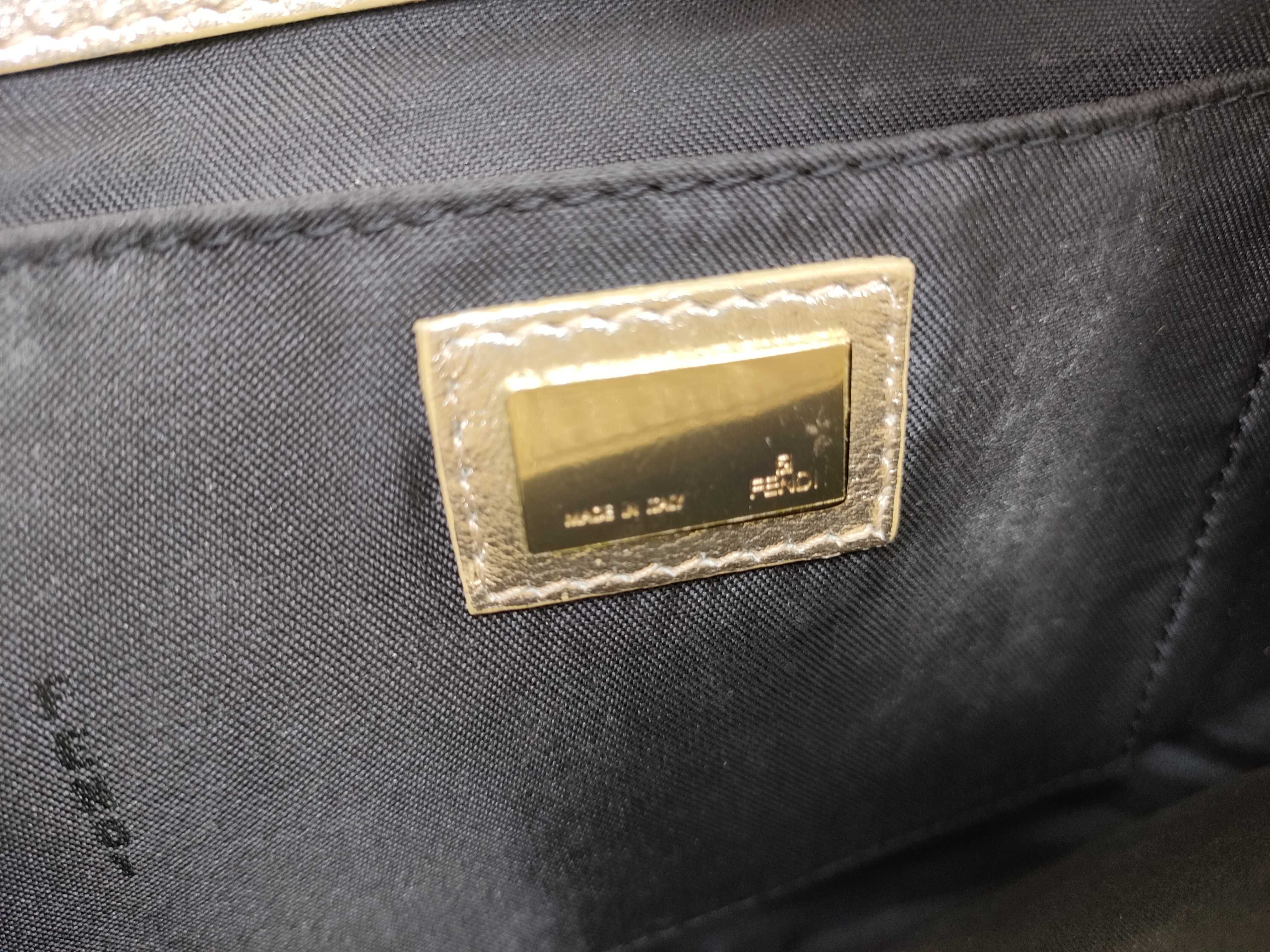 Zucca pattern shoulder bag, black handbag, zucchino suede handbag. — view 12
