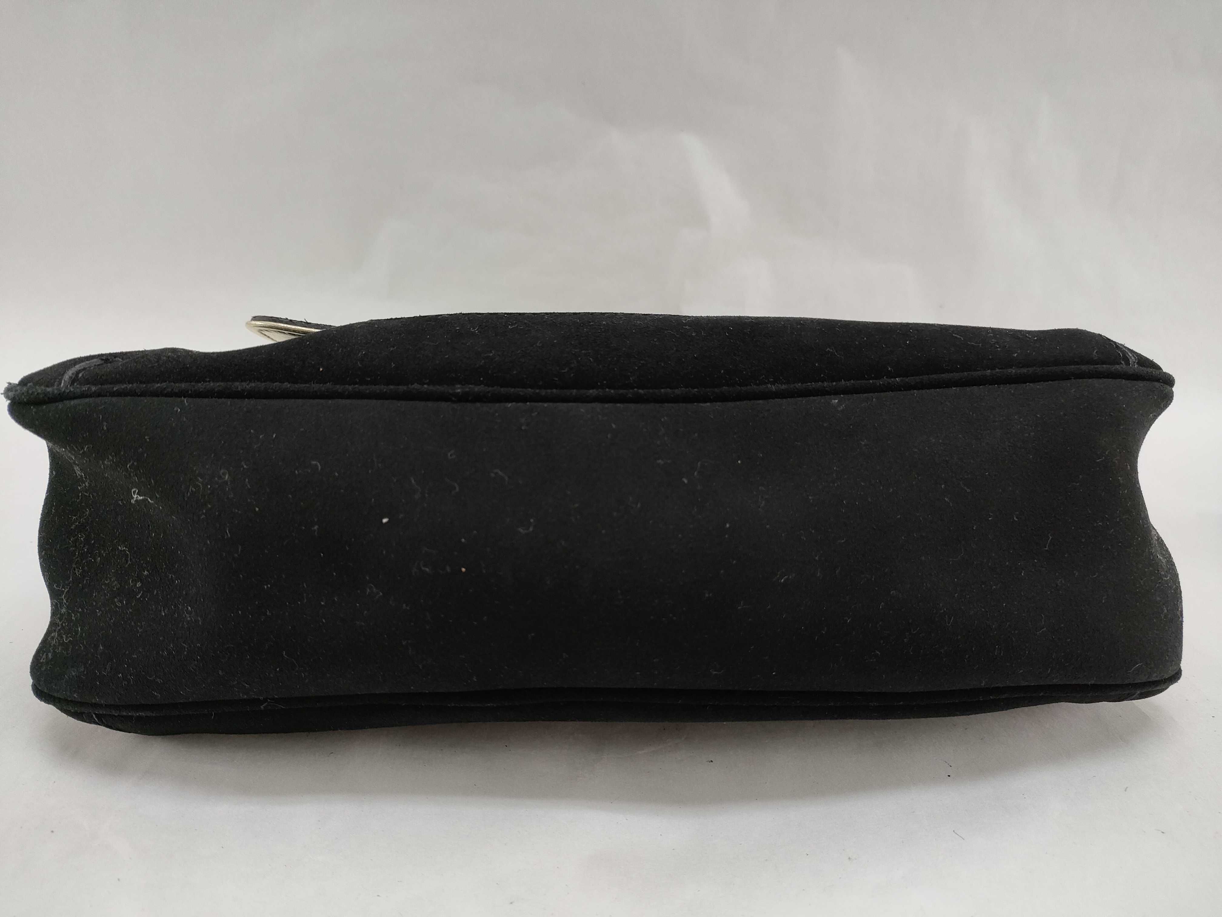 Zucca pattern shoulder bag, black handbag, zucchino suede handbag. — view 7