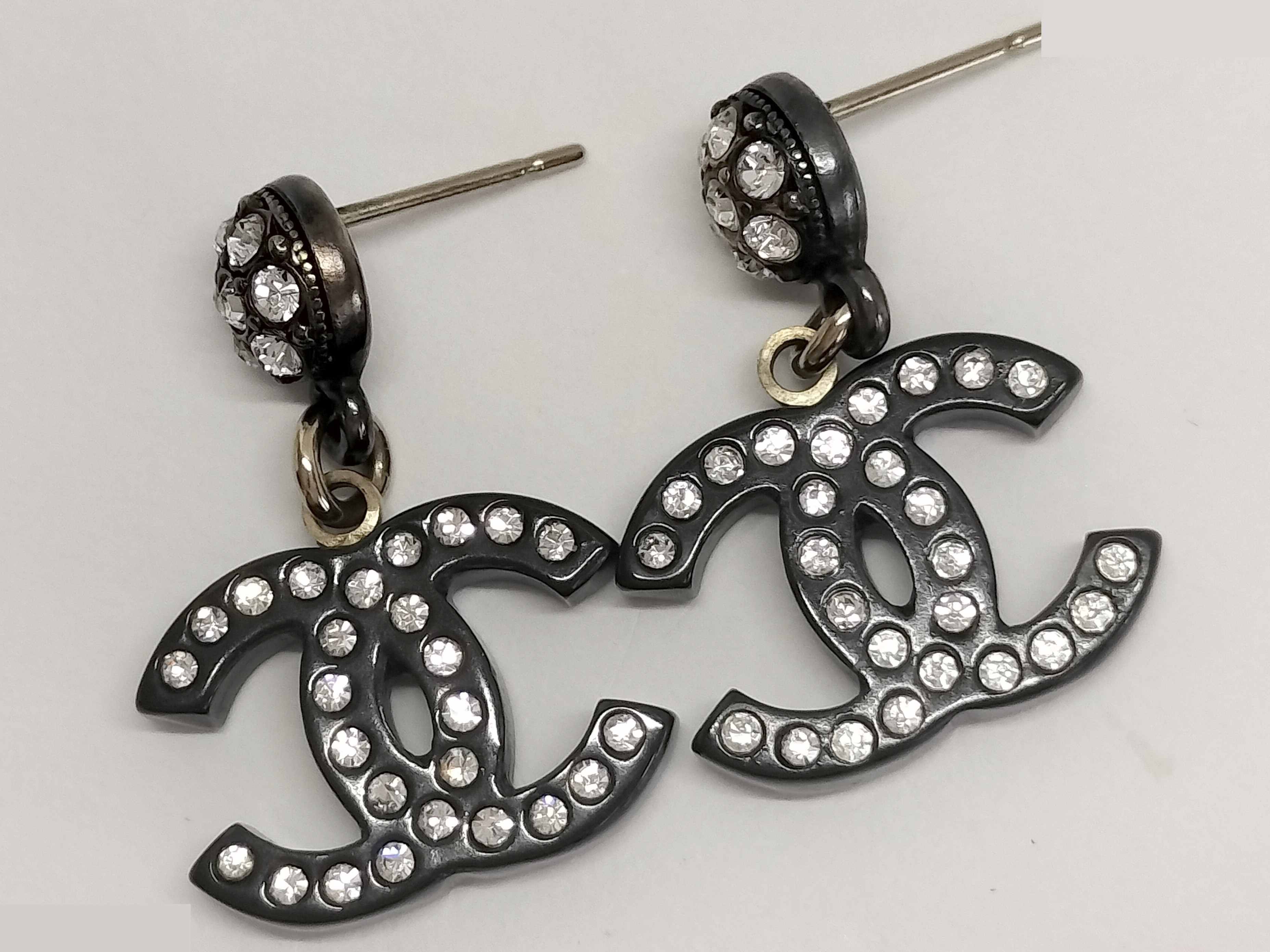 Coco Rhinestone Black Earrings — view 5