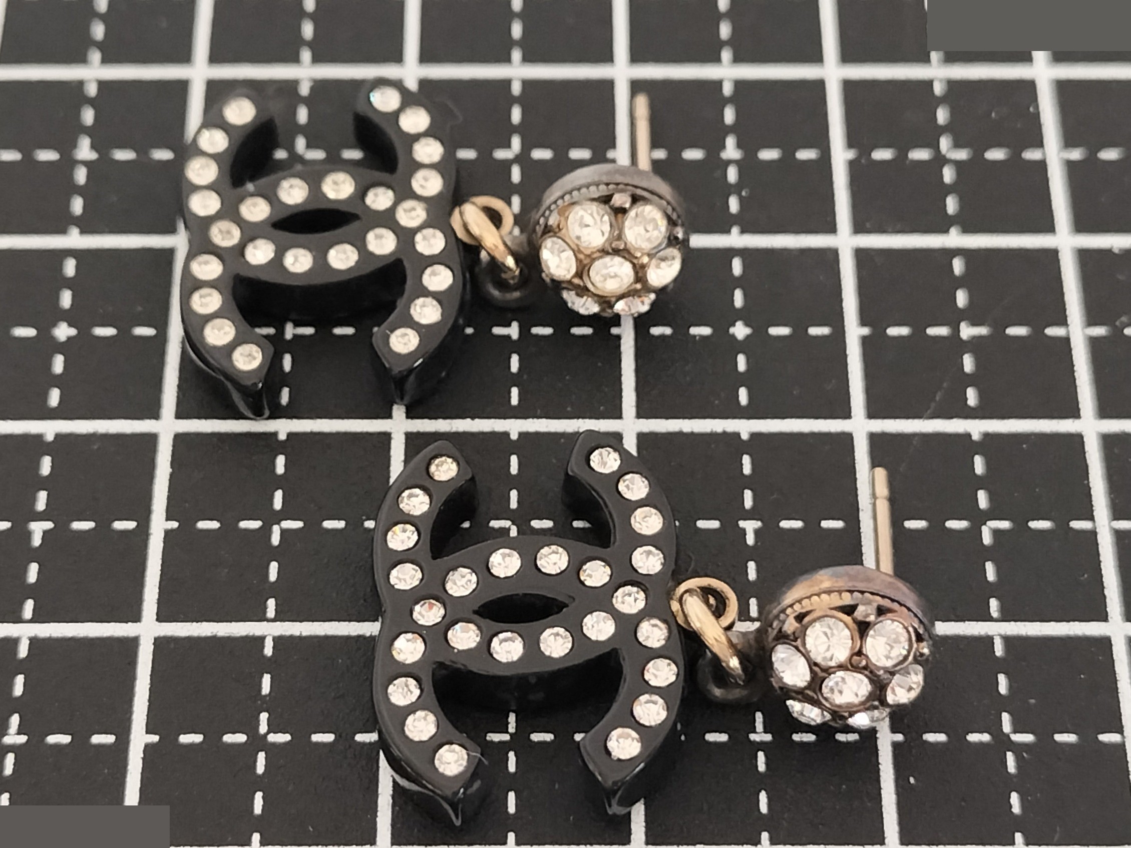 Coco Rhinestone Black Earrings — view 6