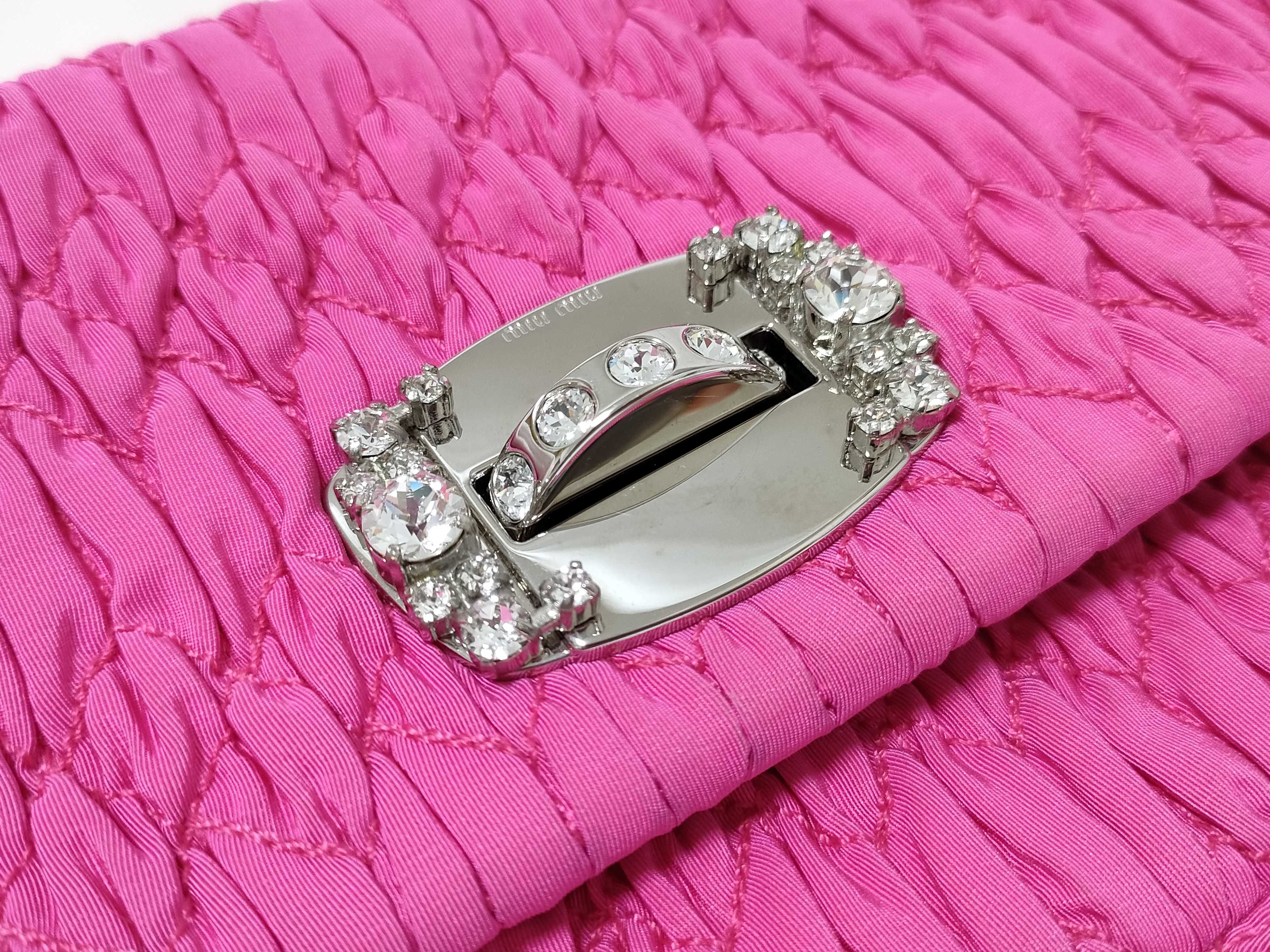 Nappa Crystal Matelassé 2-Way Pink Shoulder Bag — view 15