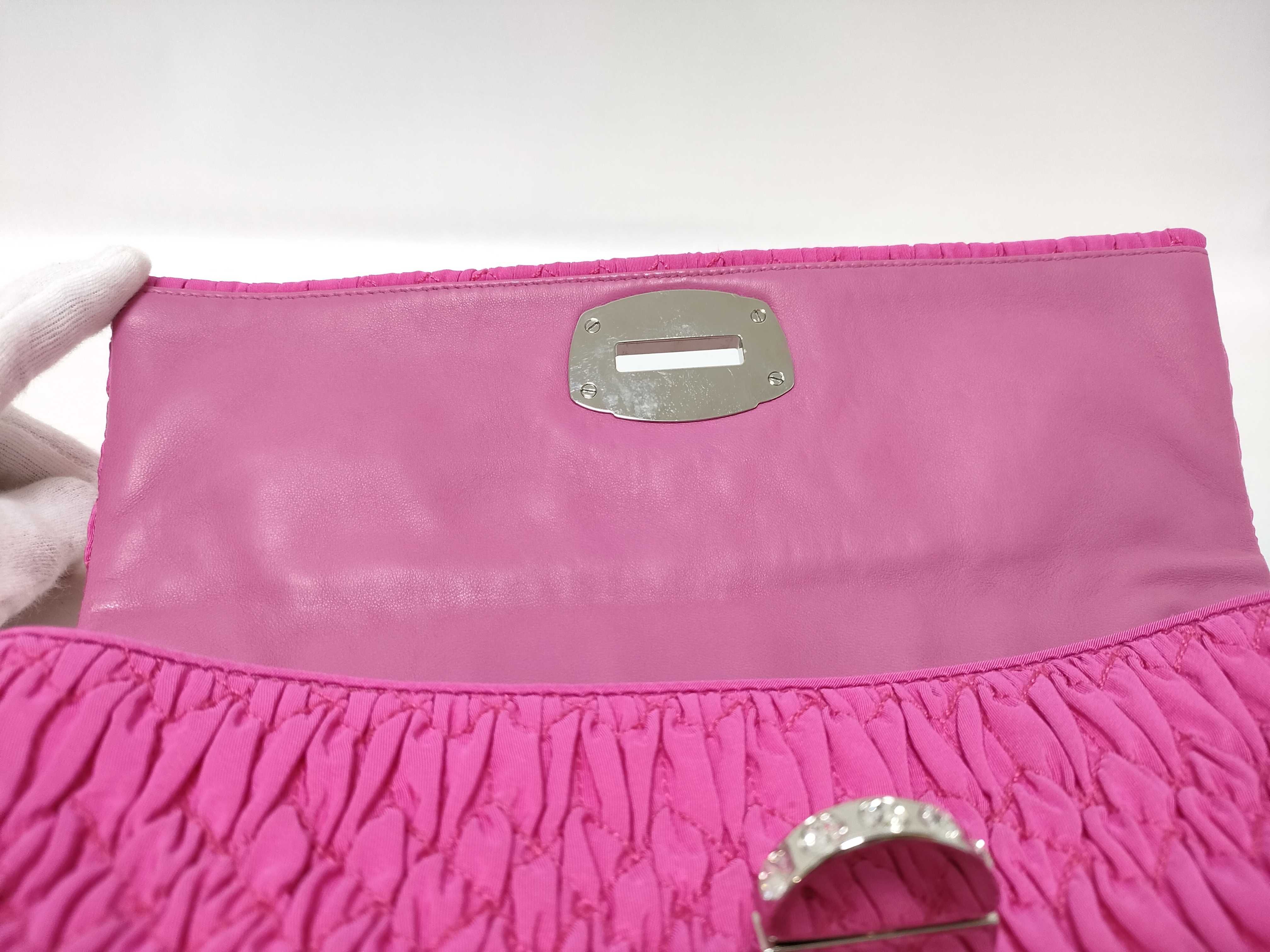 Nappa Crystal Matelassé 2-Way Pink Shoulder Bag — view 8