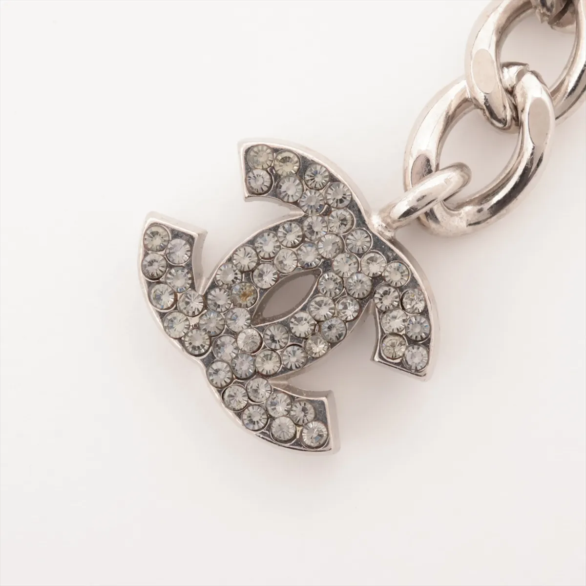 Coco Mark Logo 02A Chain Belt Metal x Rhinestone Silver — view 2