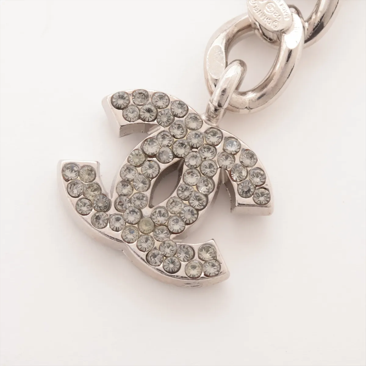 Coco Mark Logo 02A Chain Belt Metal x Rhinestone Silver — view 3