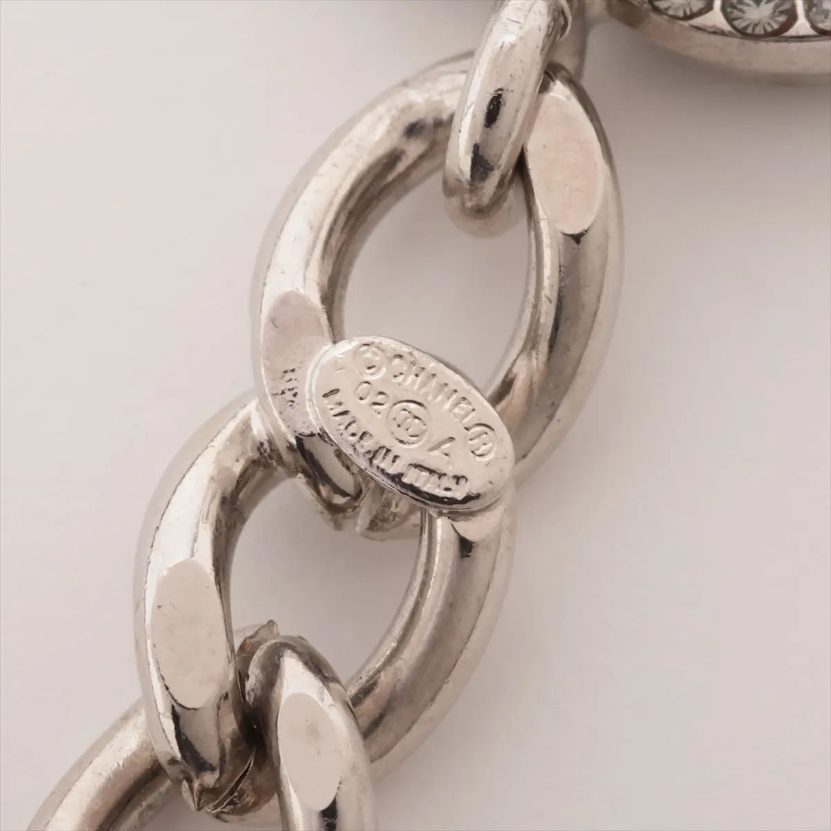 Coco Mark Logo 02A Chain Belt Metal x Rhinestone Silver — view 5