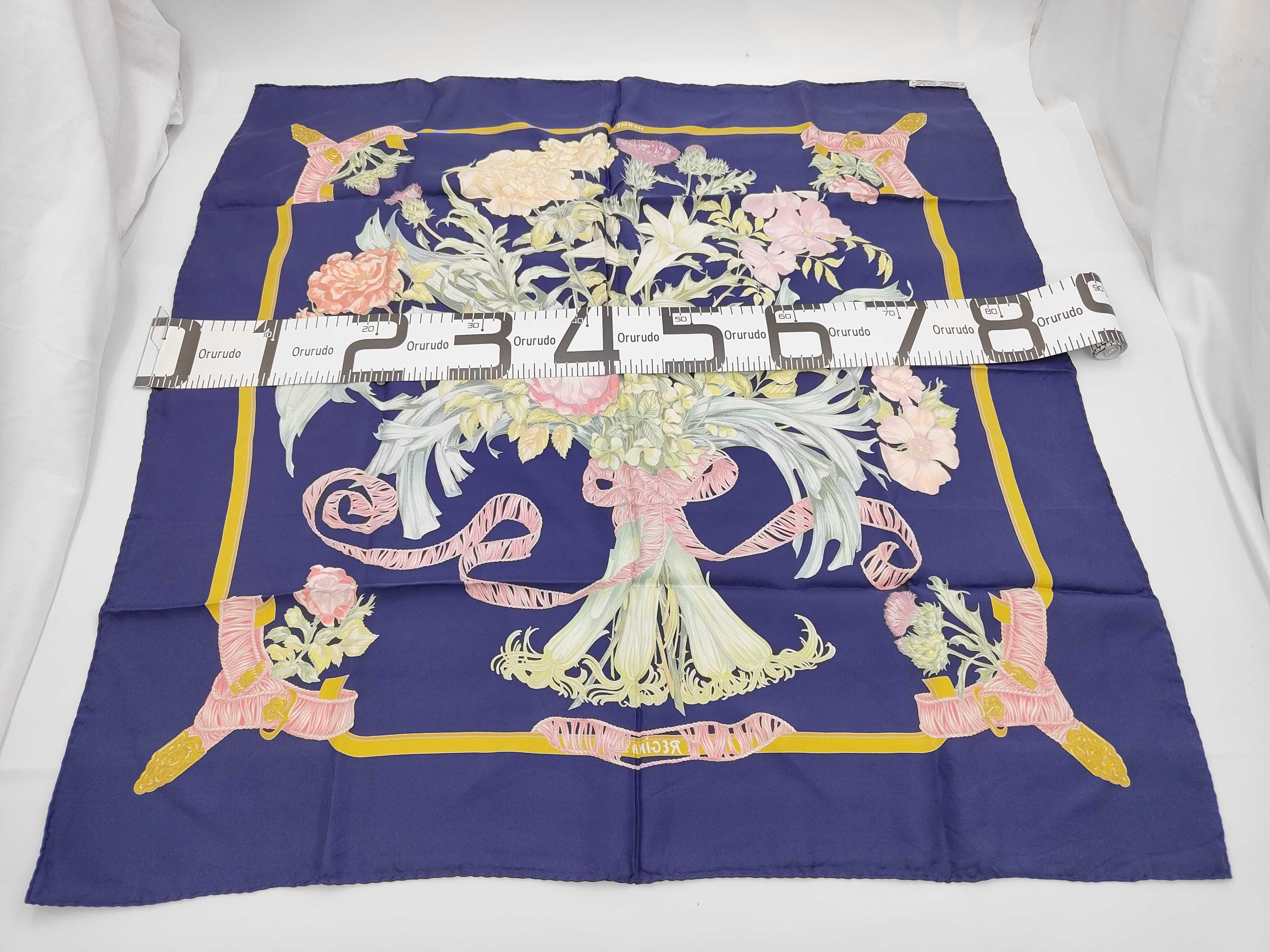 Carre 90 Floral Pattern Navy Other Accessories — view 2