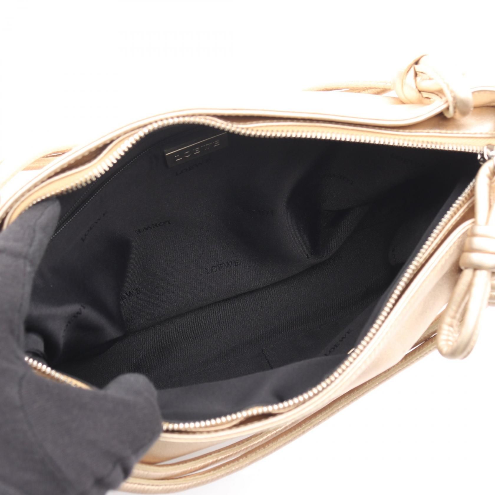 Anagram Handbag Gold Leather — view 3