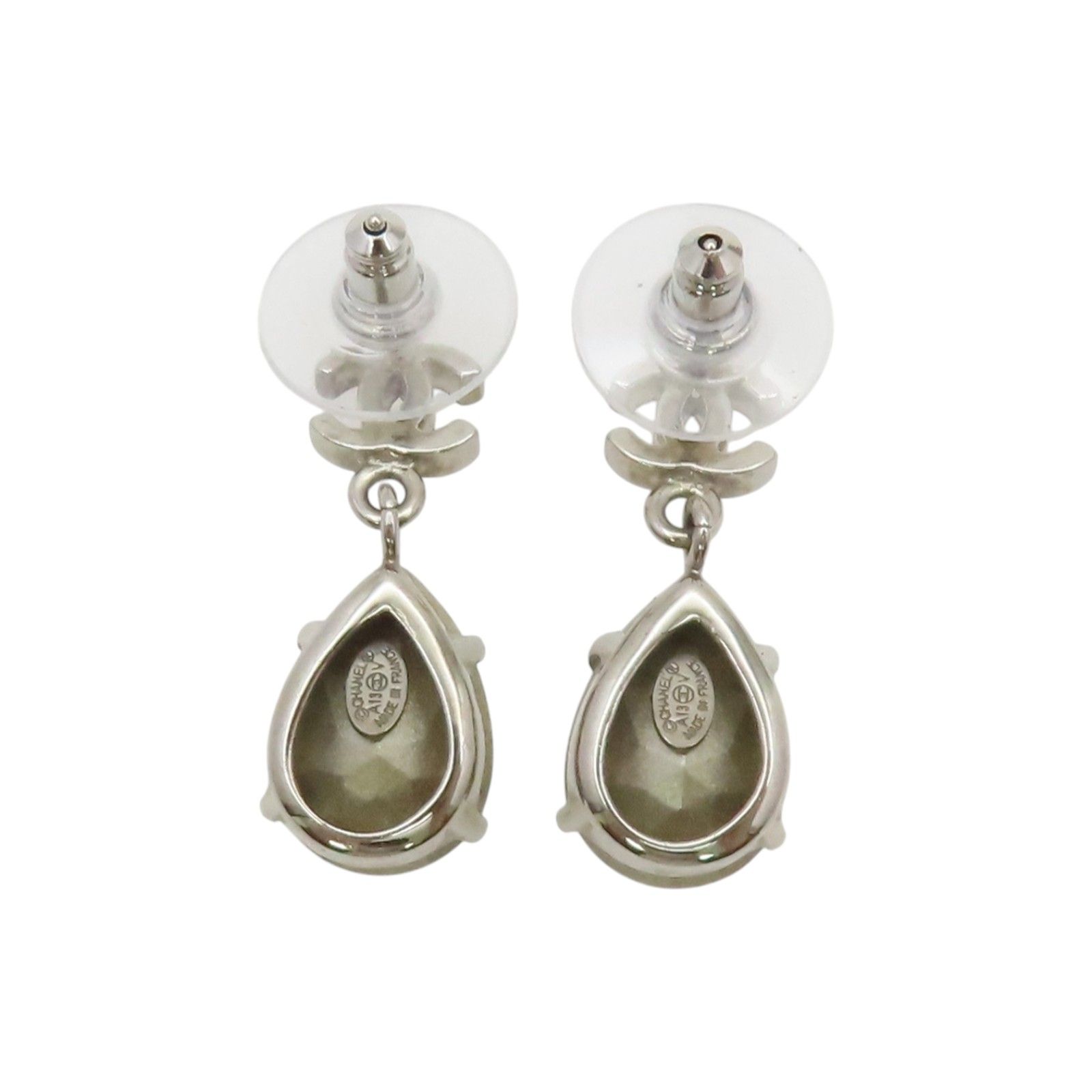 Crystal Drop CC Logo Pierced Earrings — view 2