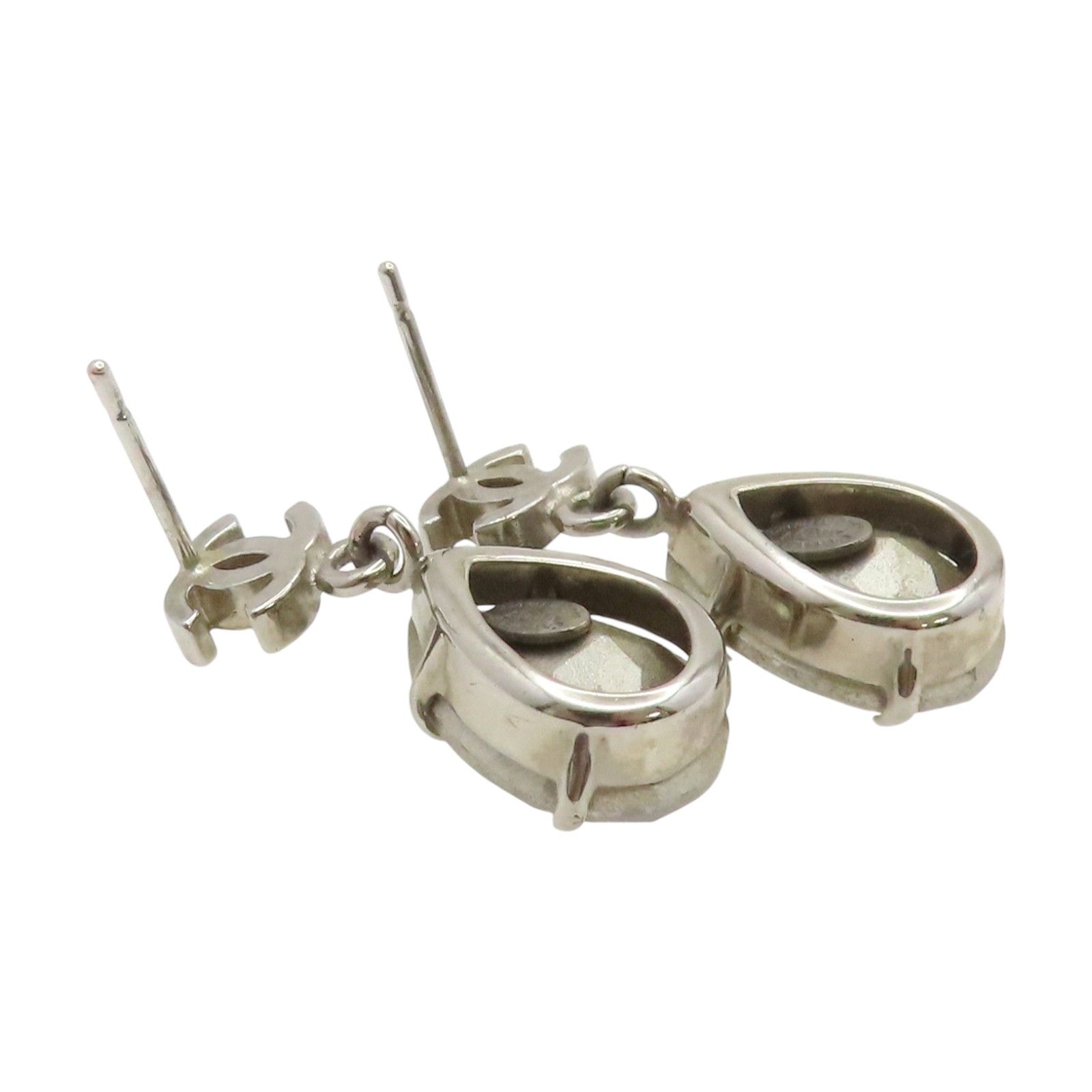 Crystal Drop CC Logo Pierced Earrings — view 3
