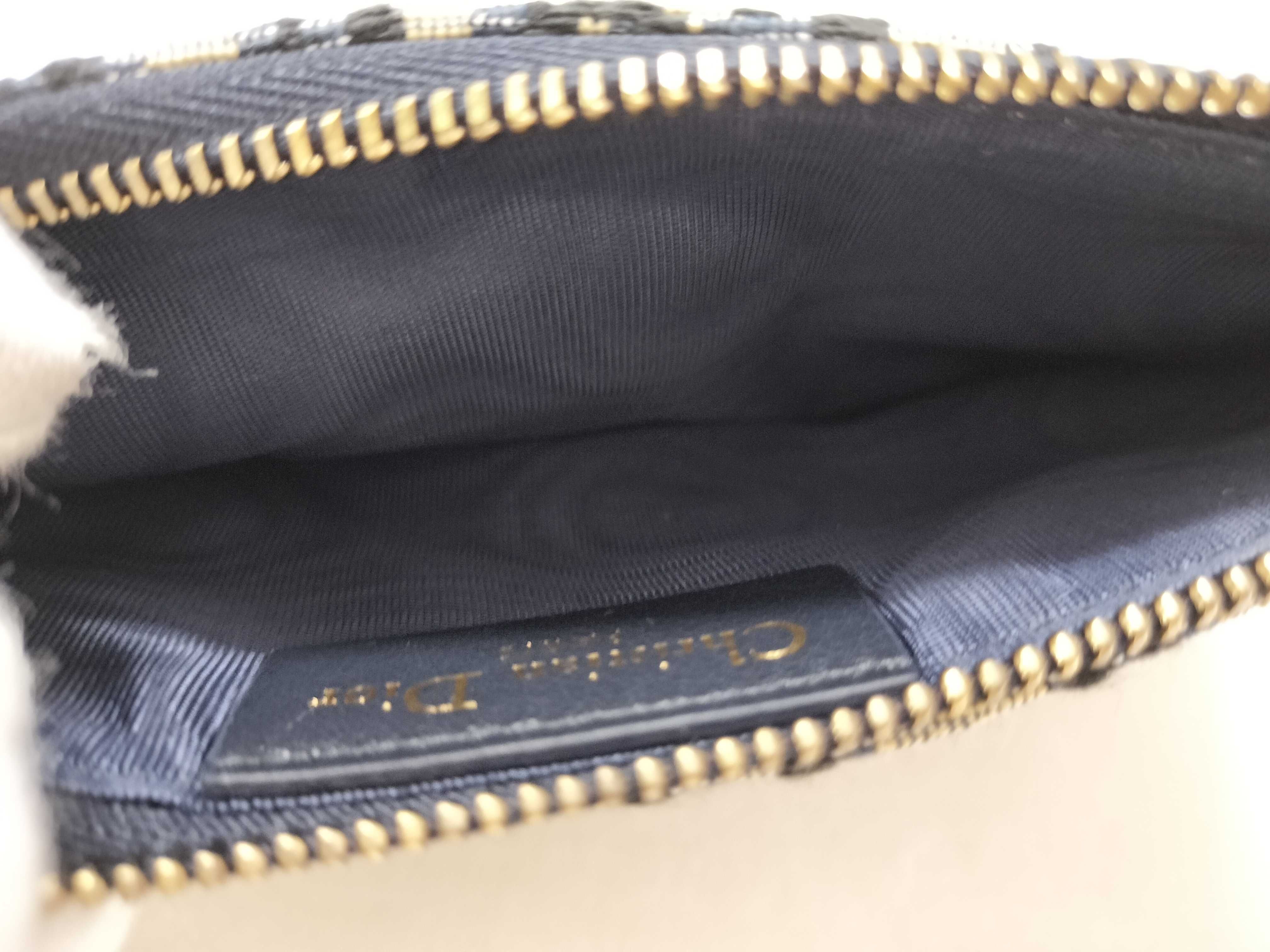 Trotter Christian Dior Oblique Saddle Canvas x Leather Chain Shoulder Bag Navy Shoulder Bag — view 12