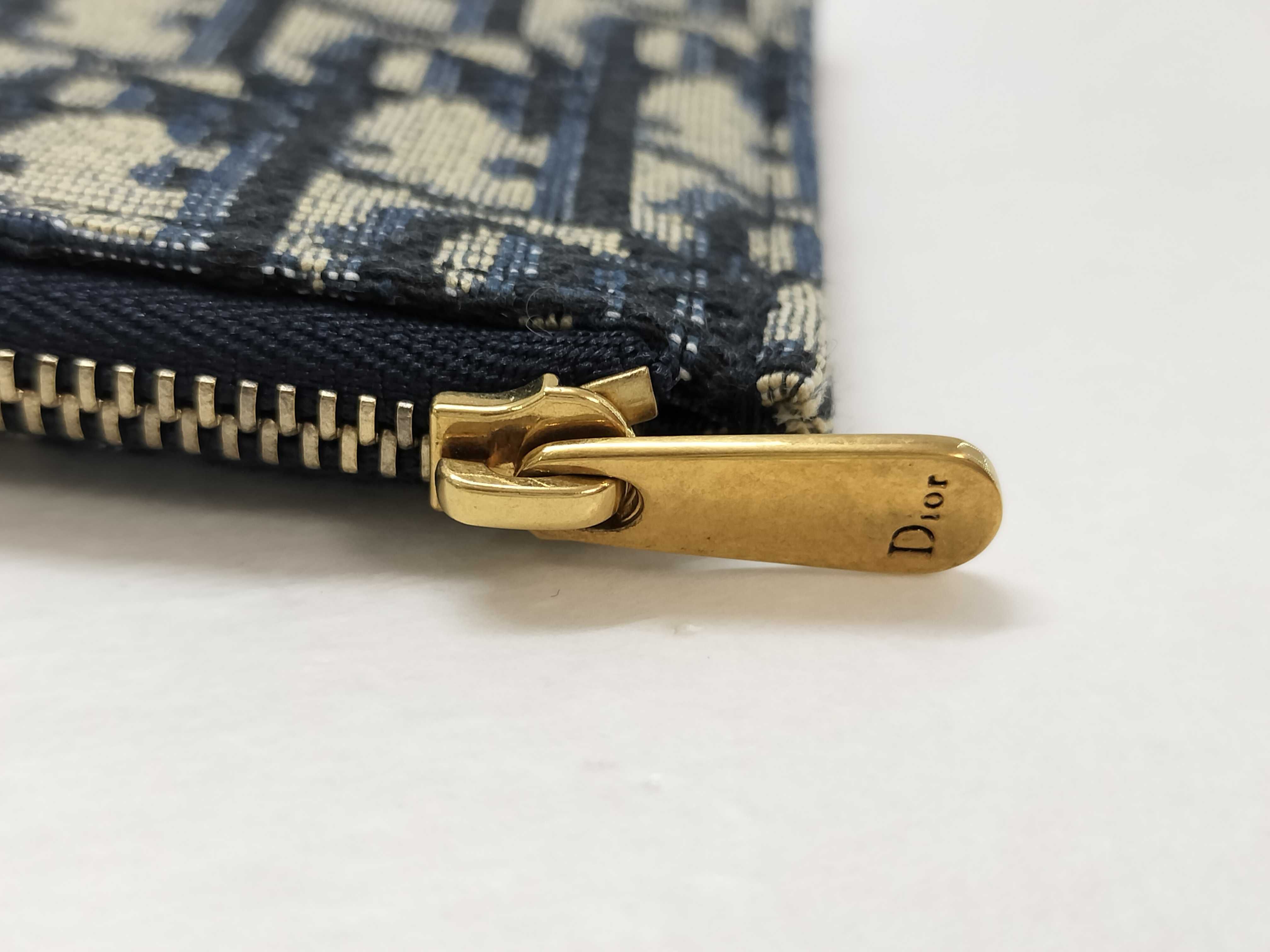 Trotter Christian Dior Oblique Saddle Canvas x Leather Chain Shoulder Bag Navy Shoulder Bag — view 13