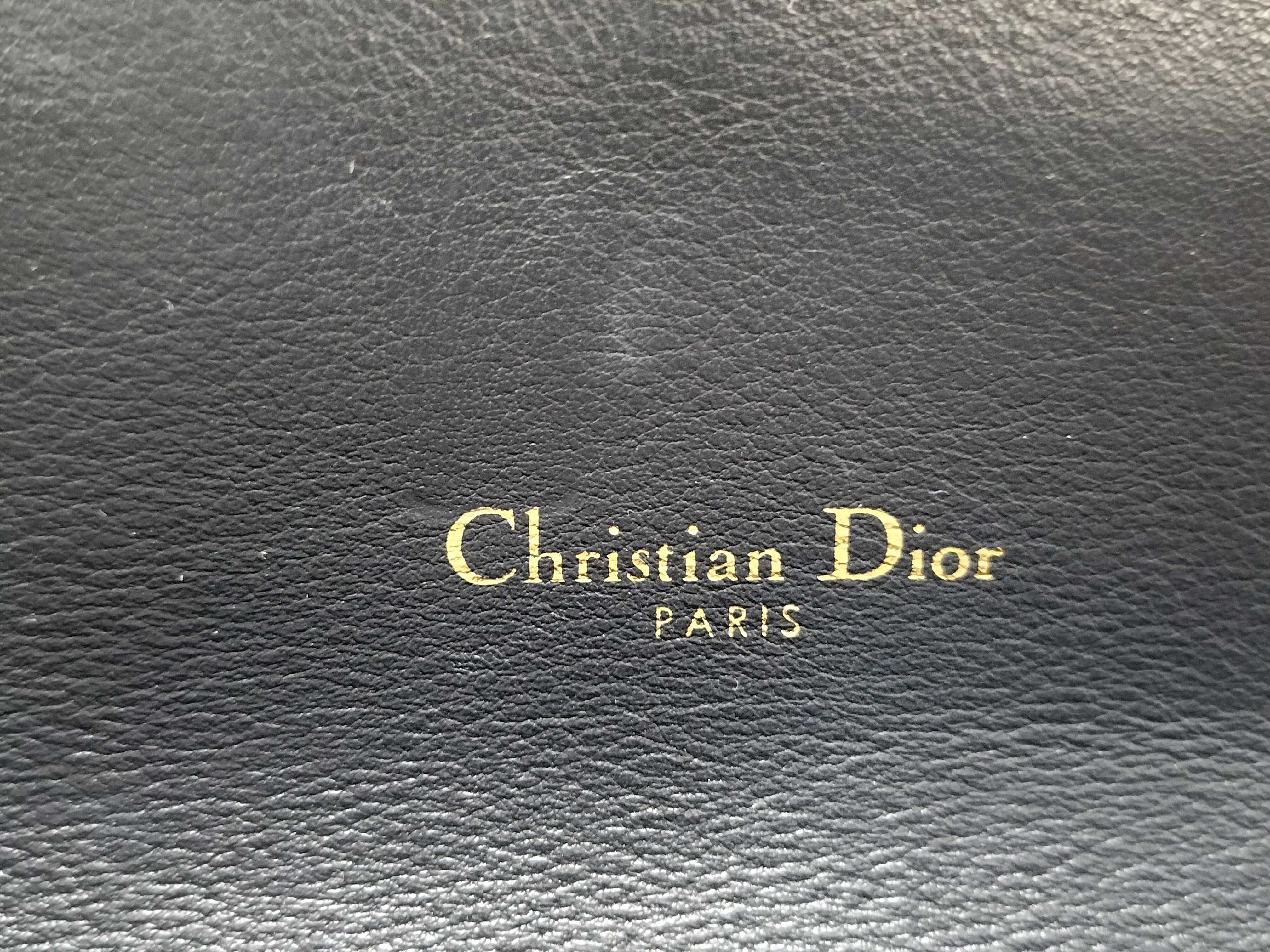 Trotter Christian Dior Oblique Saddle Canvas x Leather Chain Shoulder Bag Navy Shoulder Bag — view 9