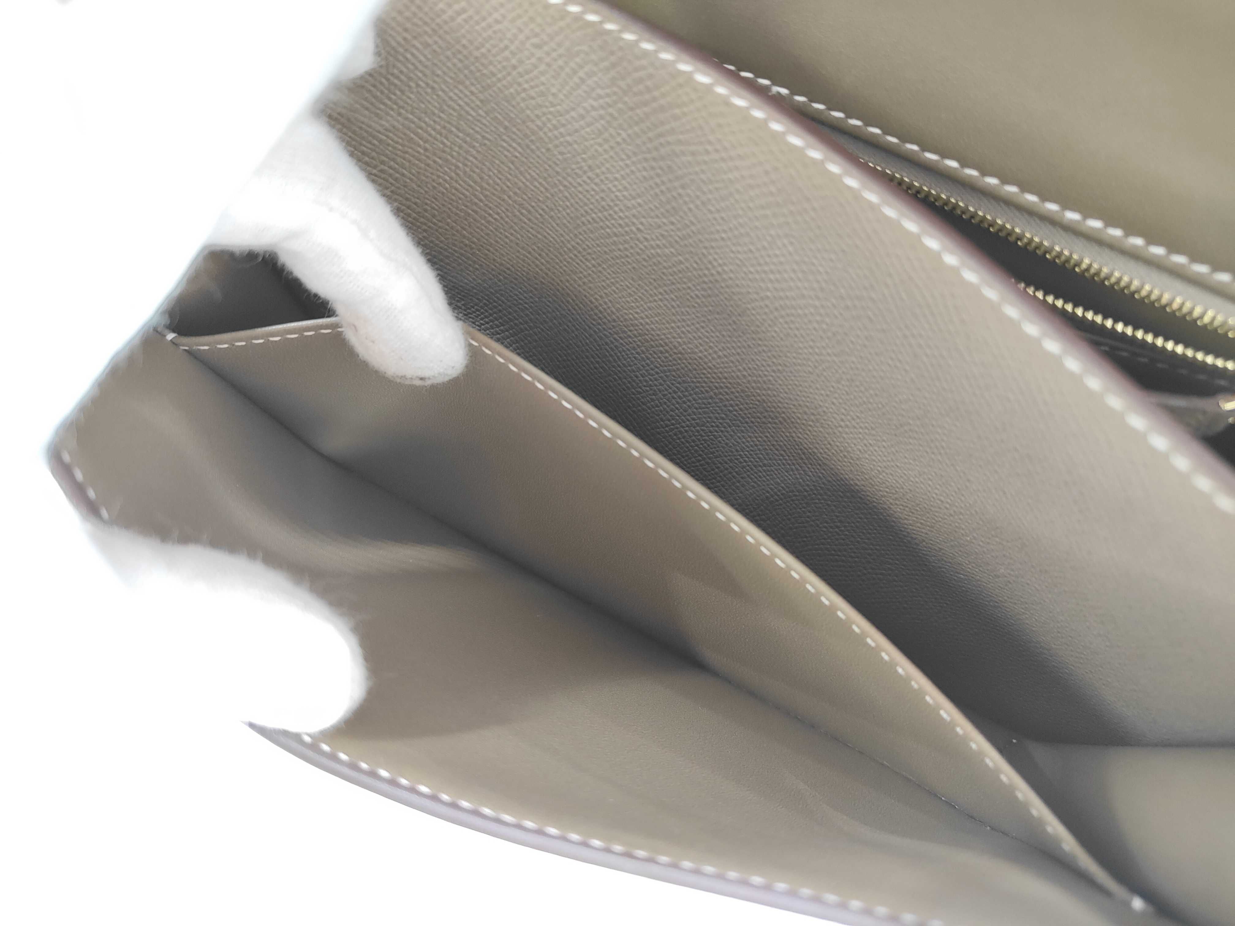 Constance 24 Etoupe Epsom Leather Shoulder Bag with Gold Hardware and Z Stamp — view 12