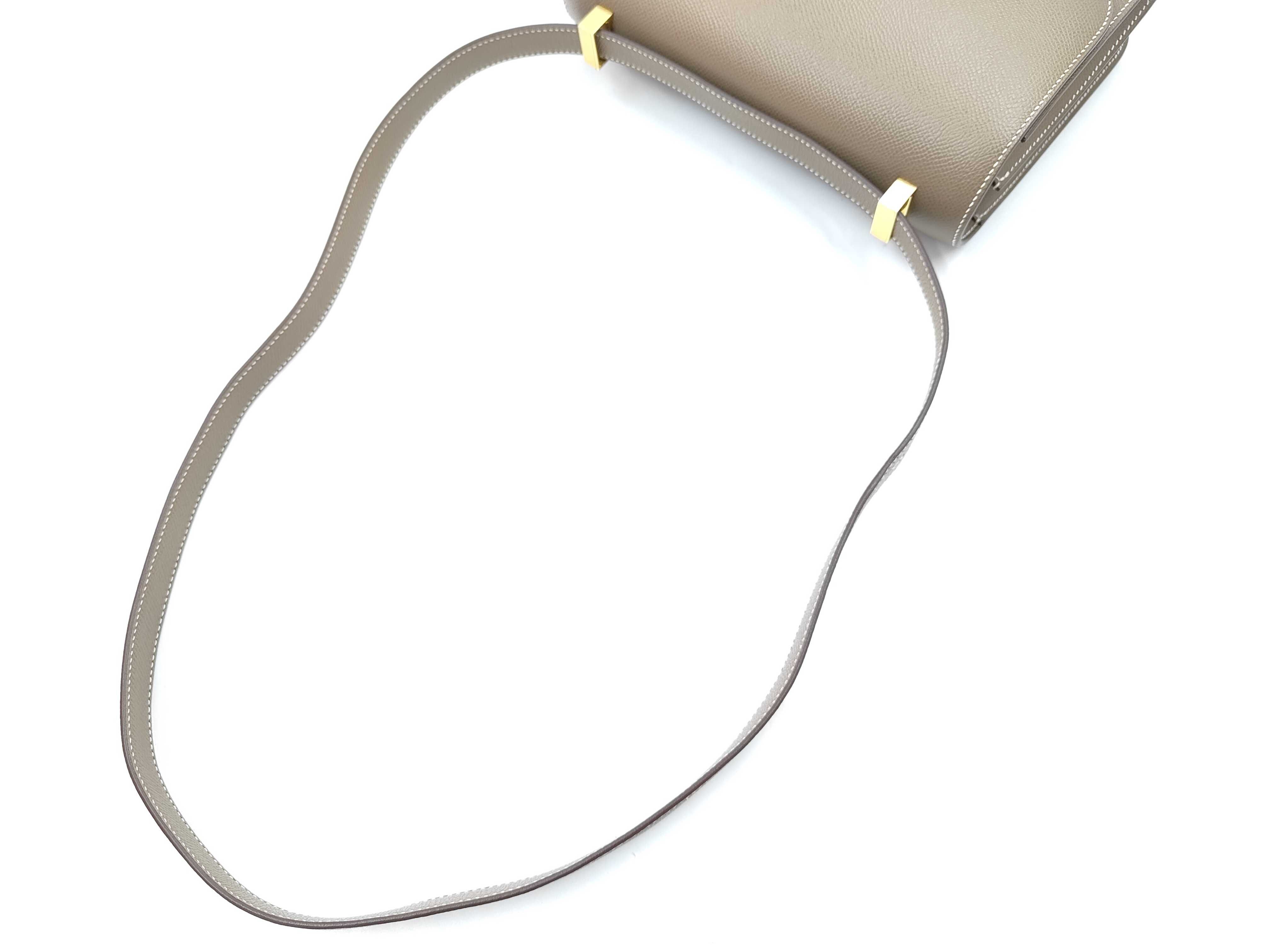 Constance 24 Etoupe Epsom Leather Shoulder Bag with Gold Hardware and Z Stamp — view 3