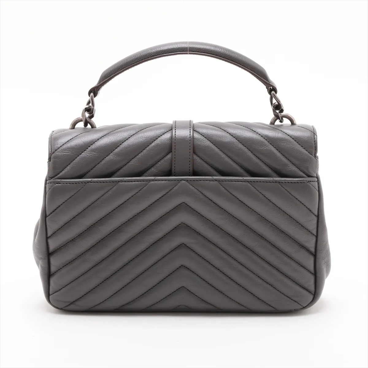 College Leather 2-Way Handbag, Gray, 428056 — view 2