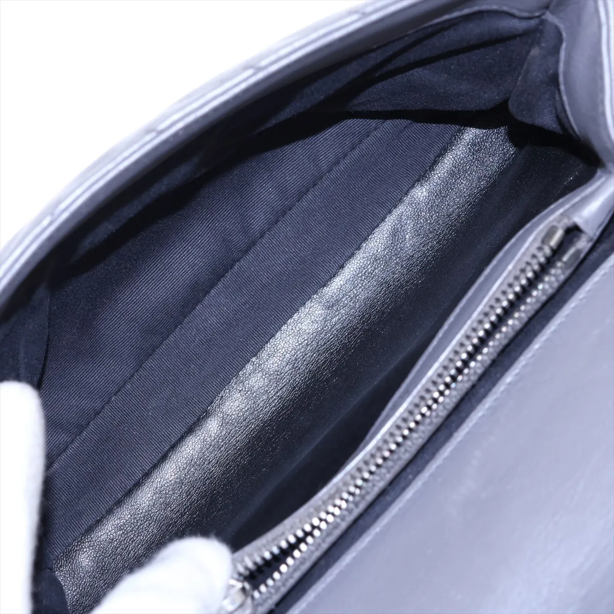 College Leather 2-Way Handbag, Gray, 428056 — view 8