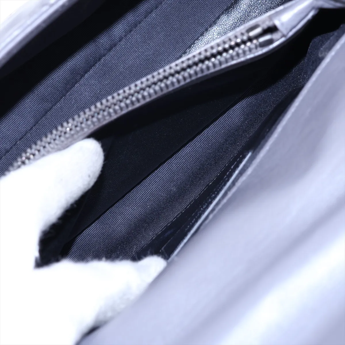 College Leather 2-Way Handbag, Gray, 428056 — view 9