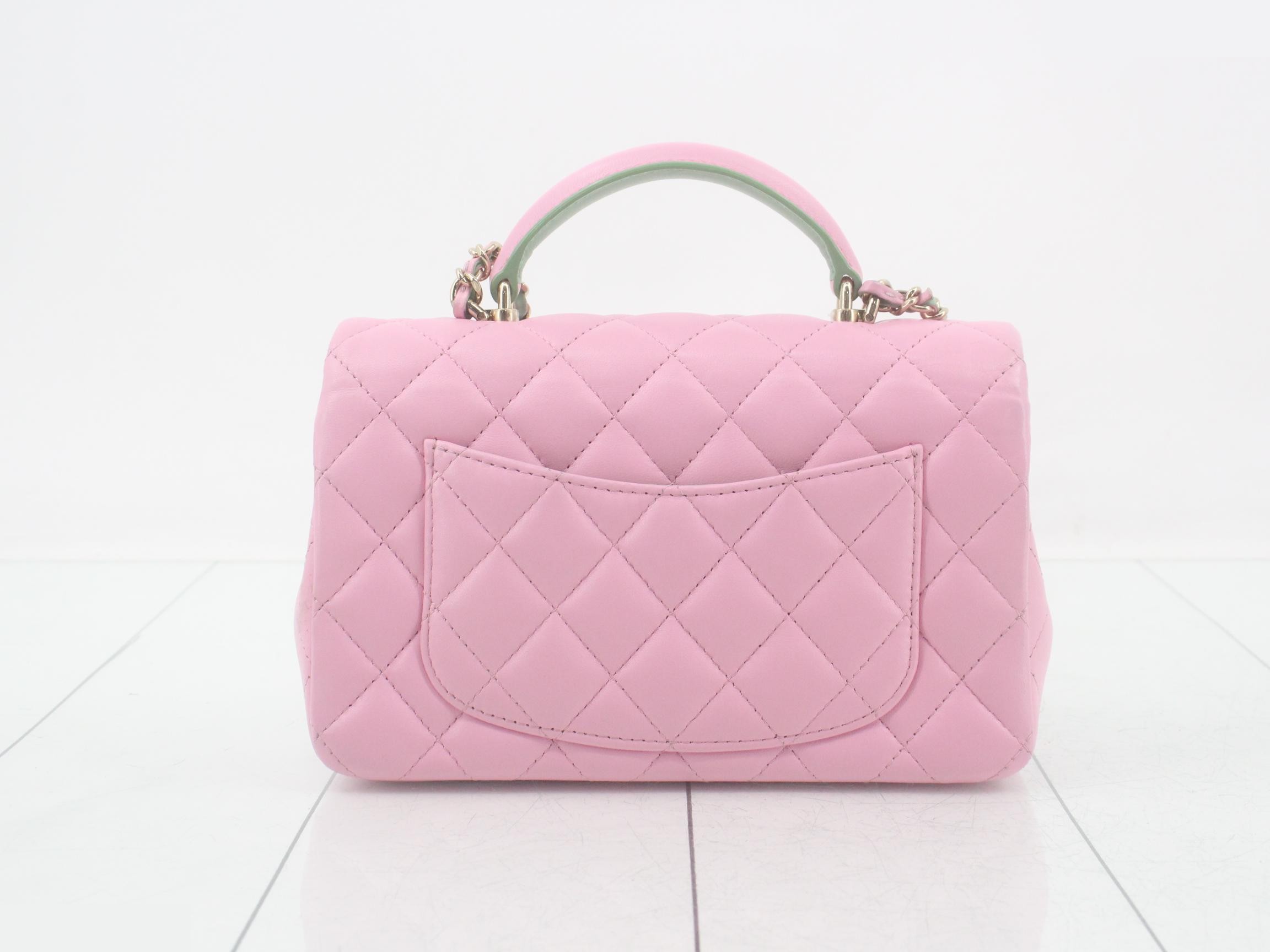 Matelassé Lambskin 2-Way Shoulder Bag with Plate — view 2