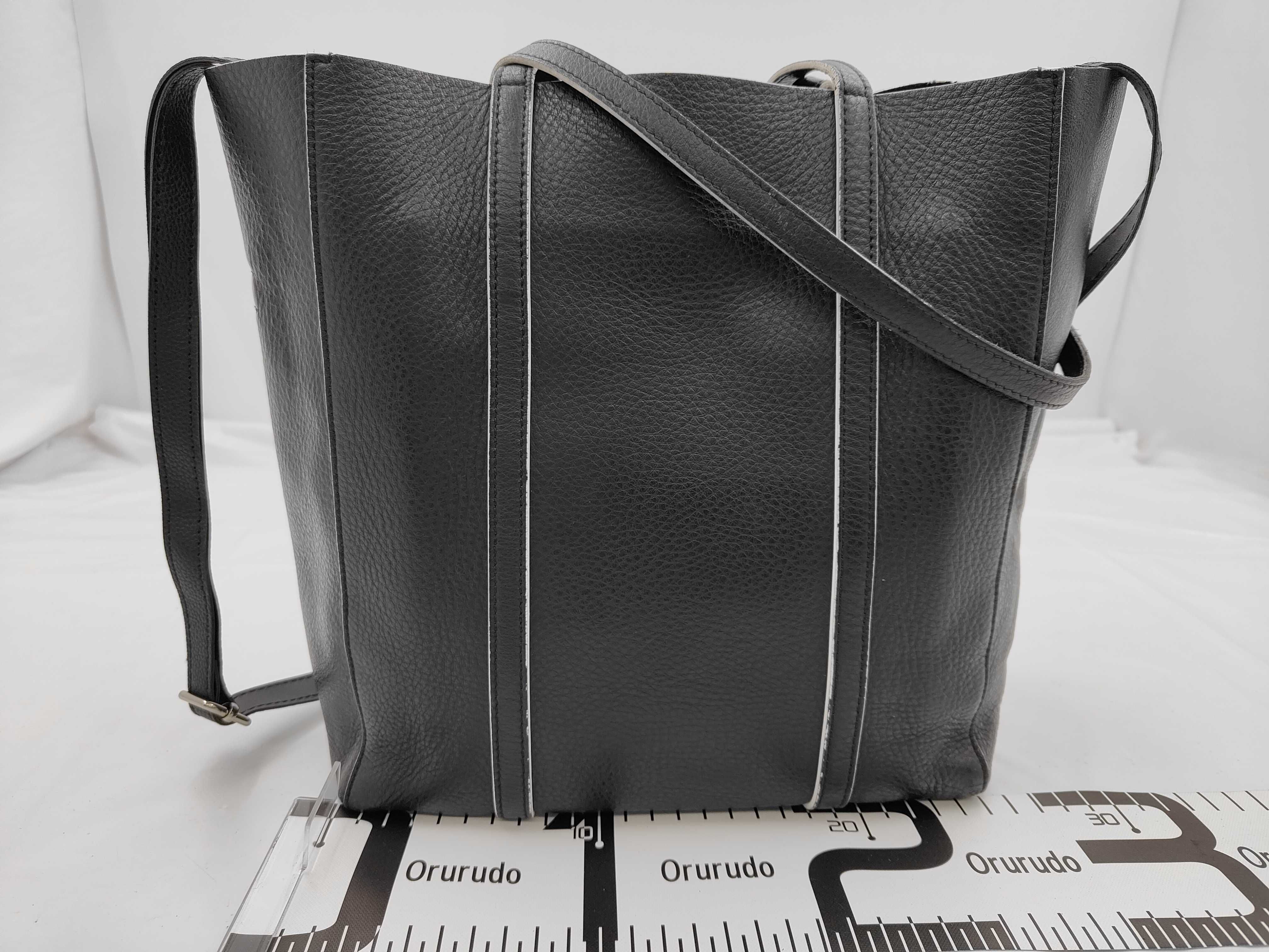 Black Leather Tote Bag — view 2