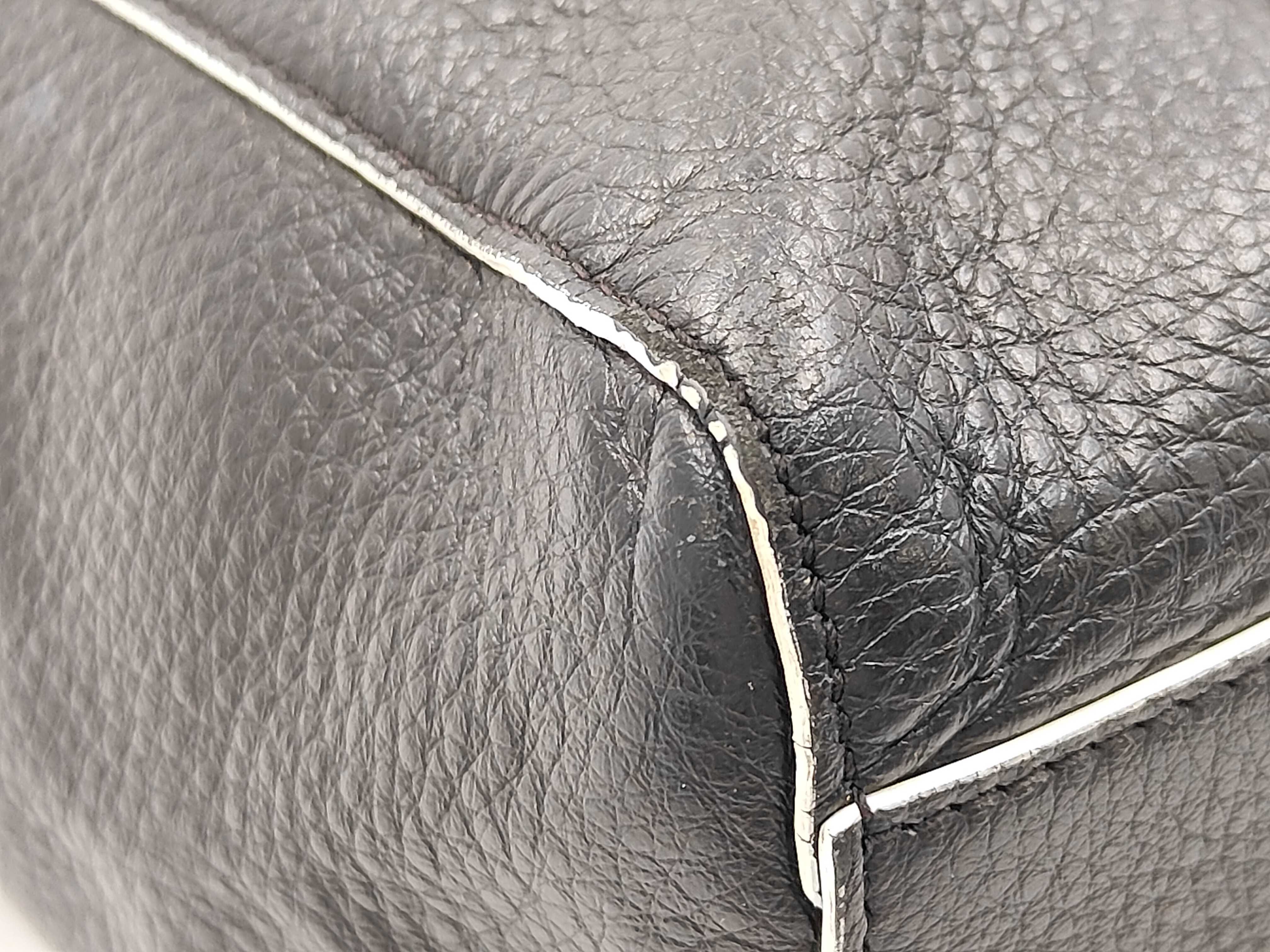 Black Leather Tote Bag — view 7