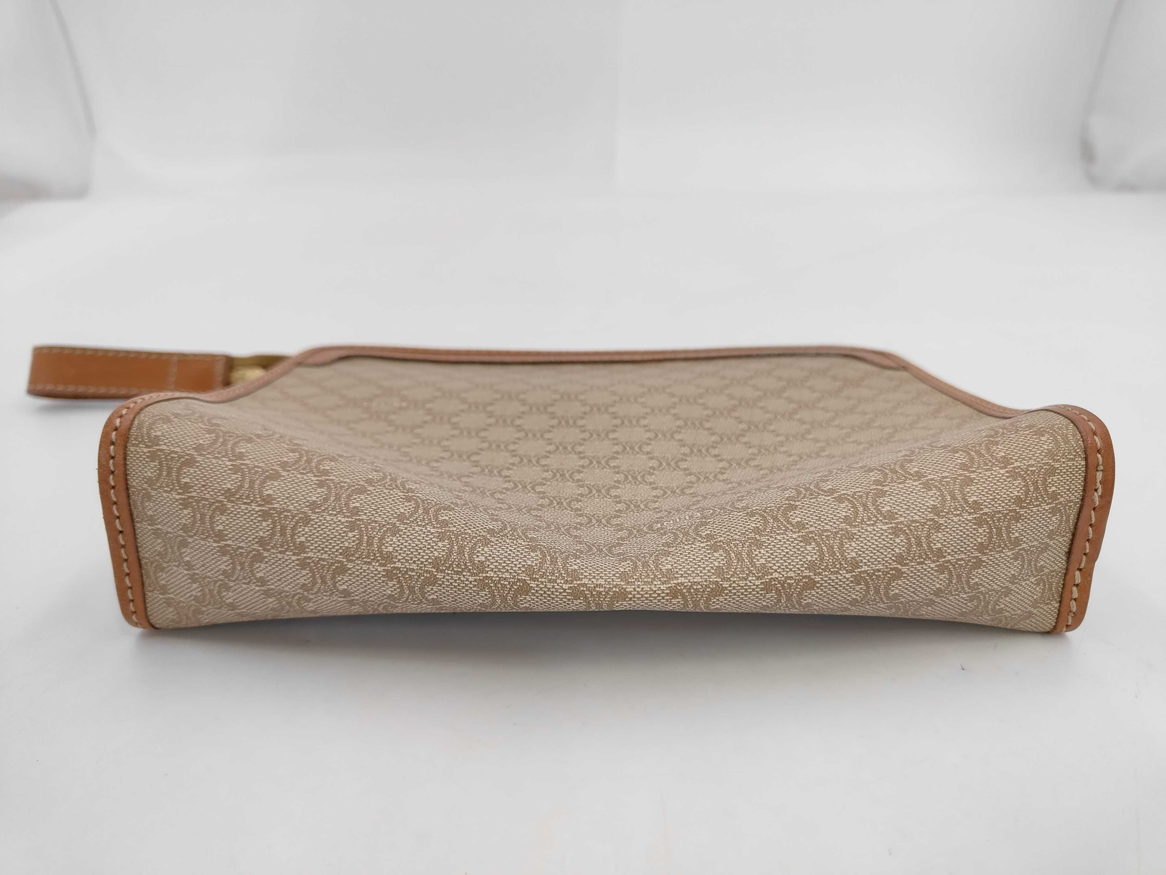 Macadam Pattern Clutch Bag, Second Bag, PVC x Leather, Beige Clutch Bag — view 3