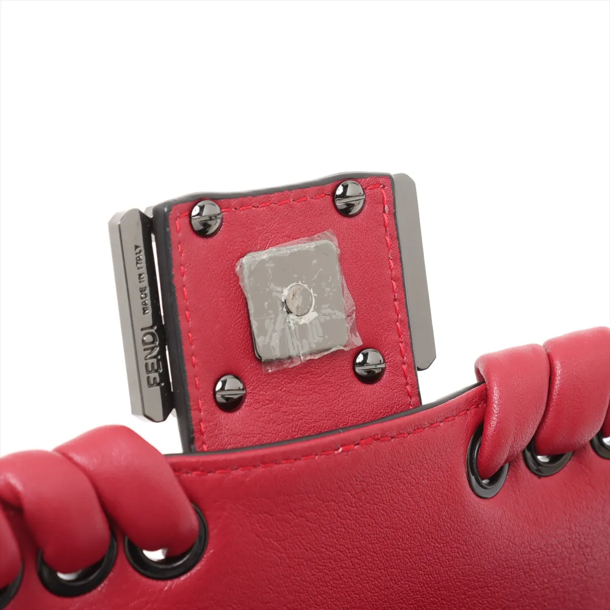 Mamma Bucket Leather Shoulder Bag Red 8BR600 — view 9