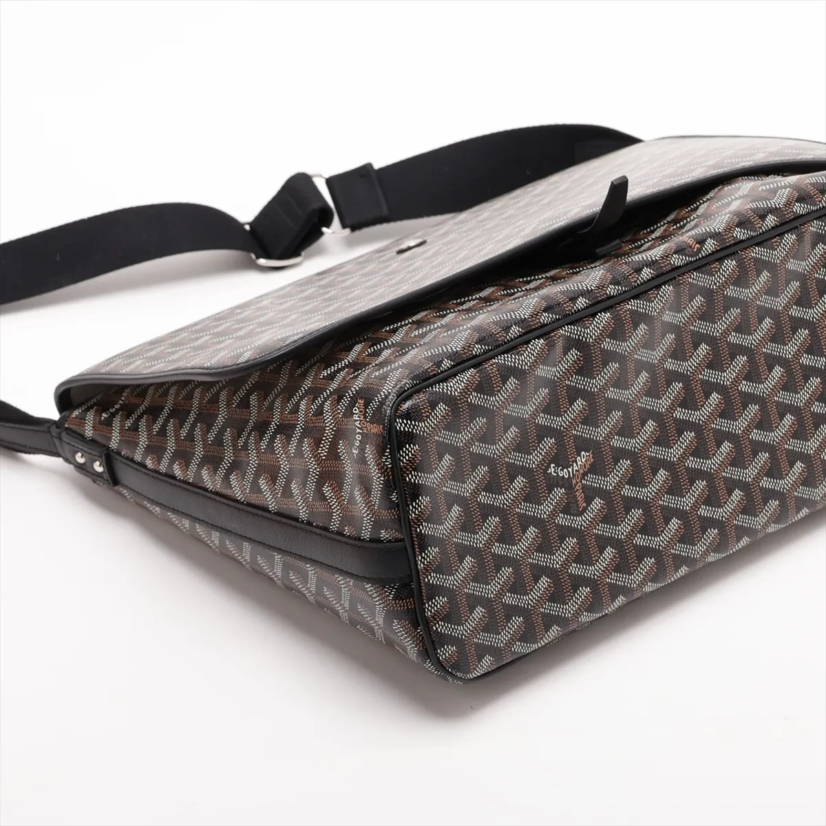 Capetian PVC x Leather Shoulder Bag, Black — view 4