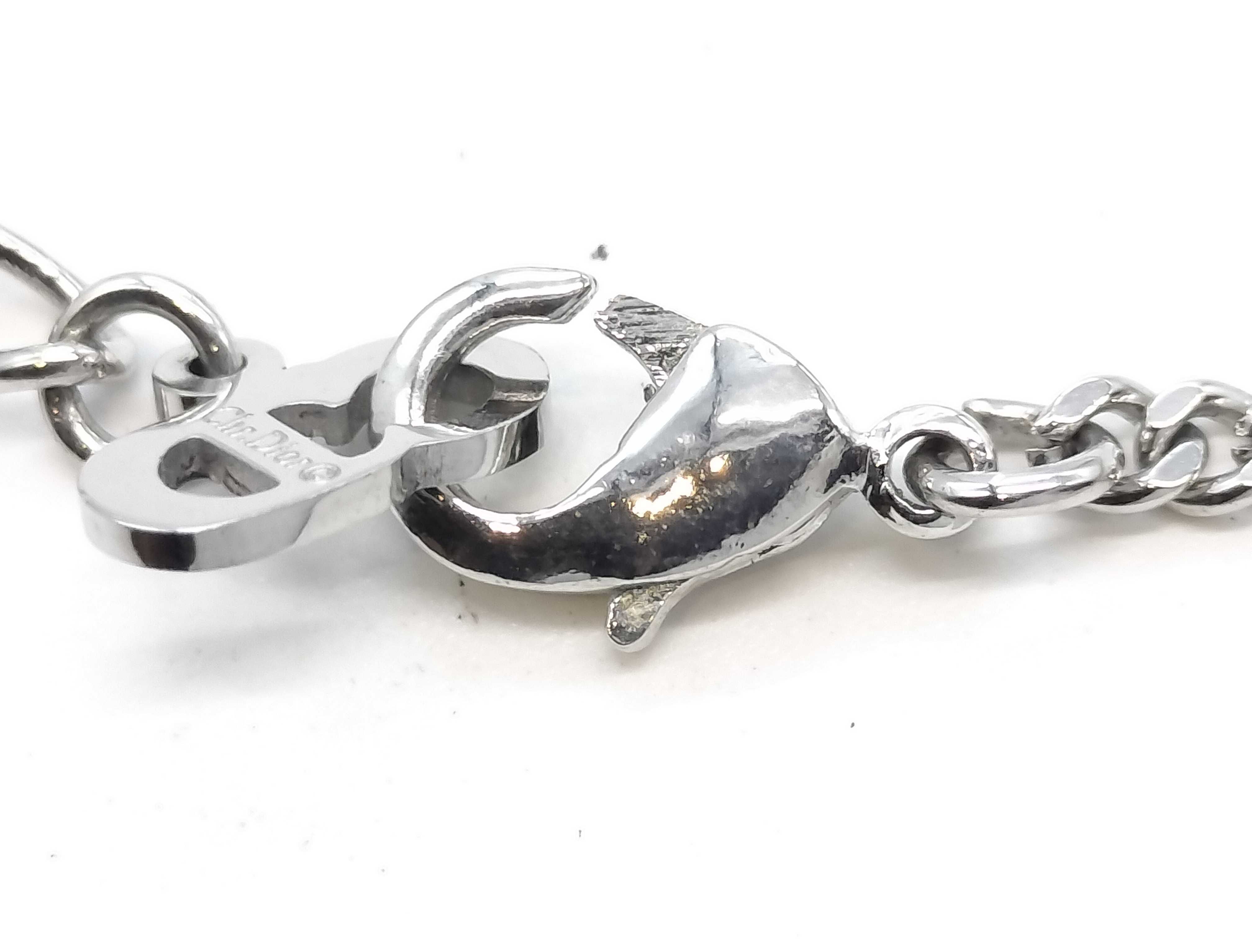 padlock motif necklace, silver color necklace — view 3