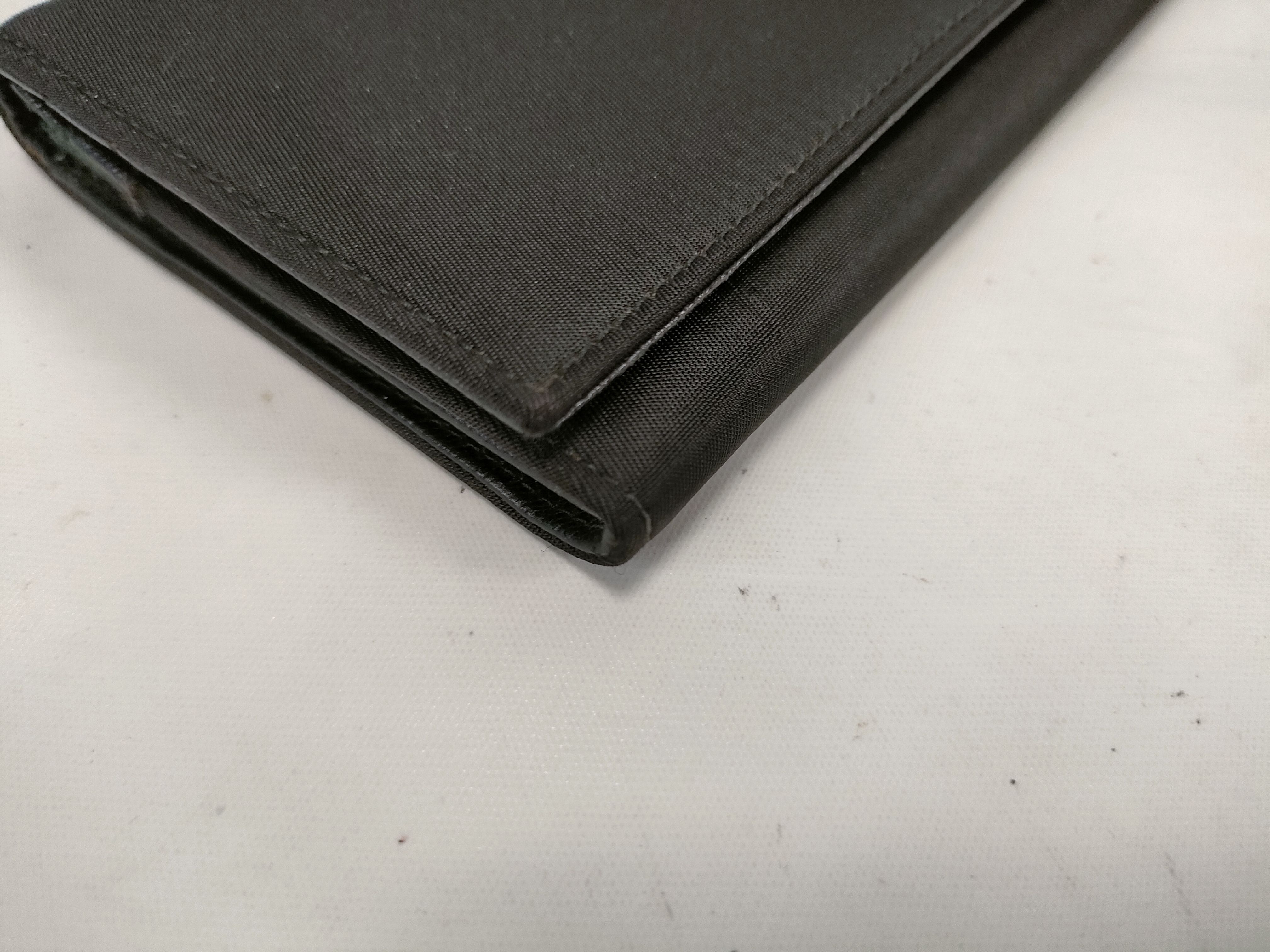 Nylon Tessuto Nylon Leather Triangle Logo Flap Long Wallet — view 3