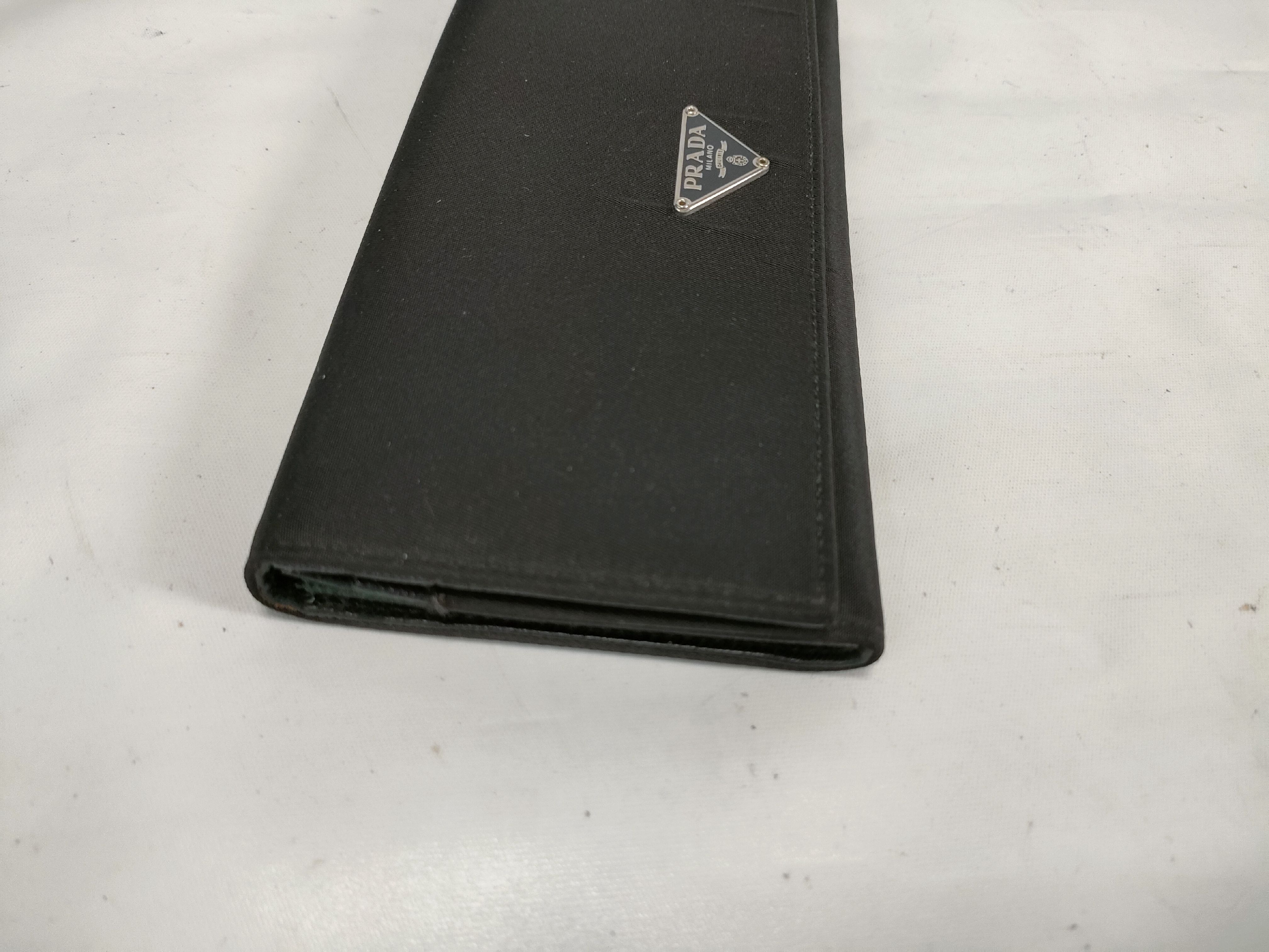 Nylon Tessuto Nylon Leather Triangle Logo Flap Long Wallet — view 5