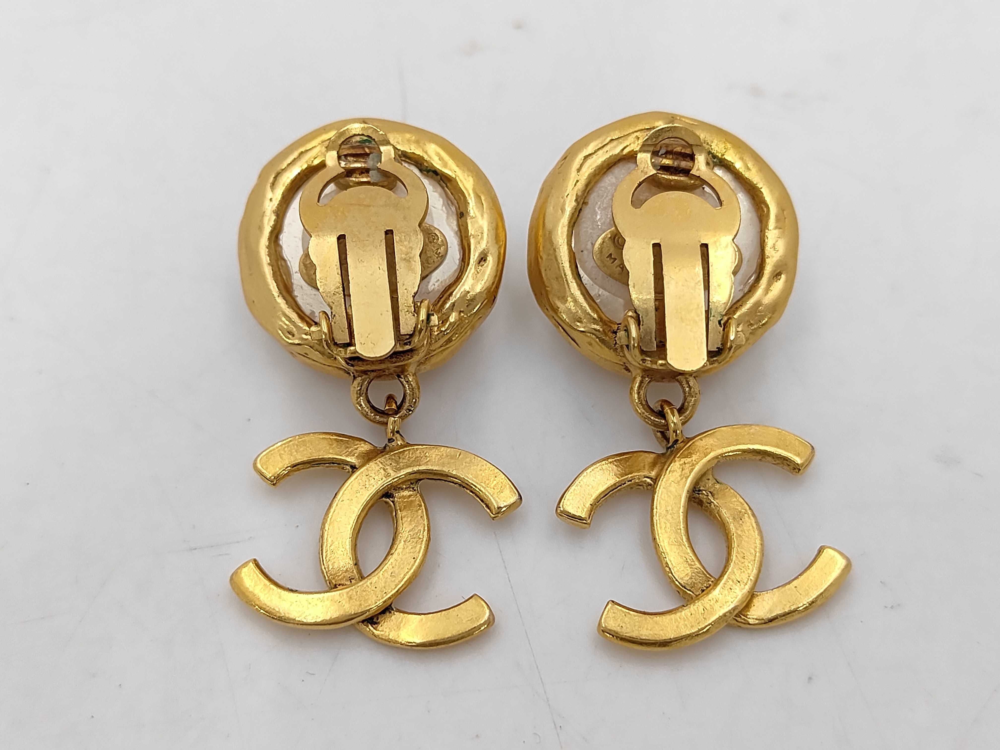 Faux Pearl Coco Mark Swing Earrings 94A — view 2