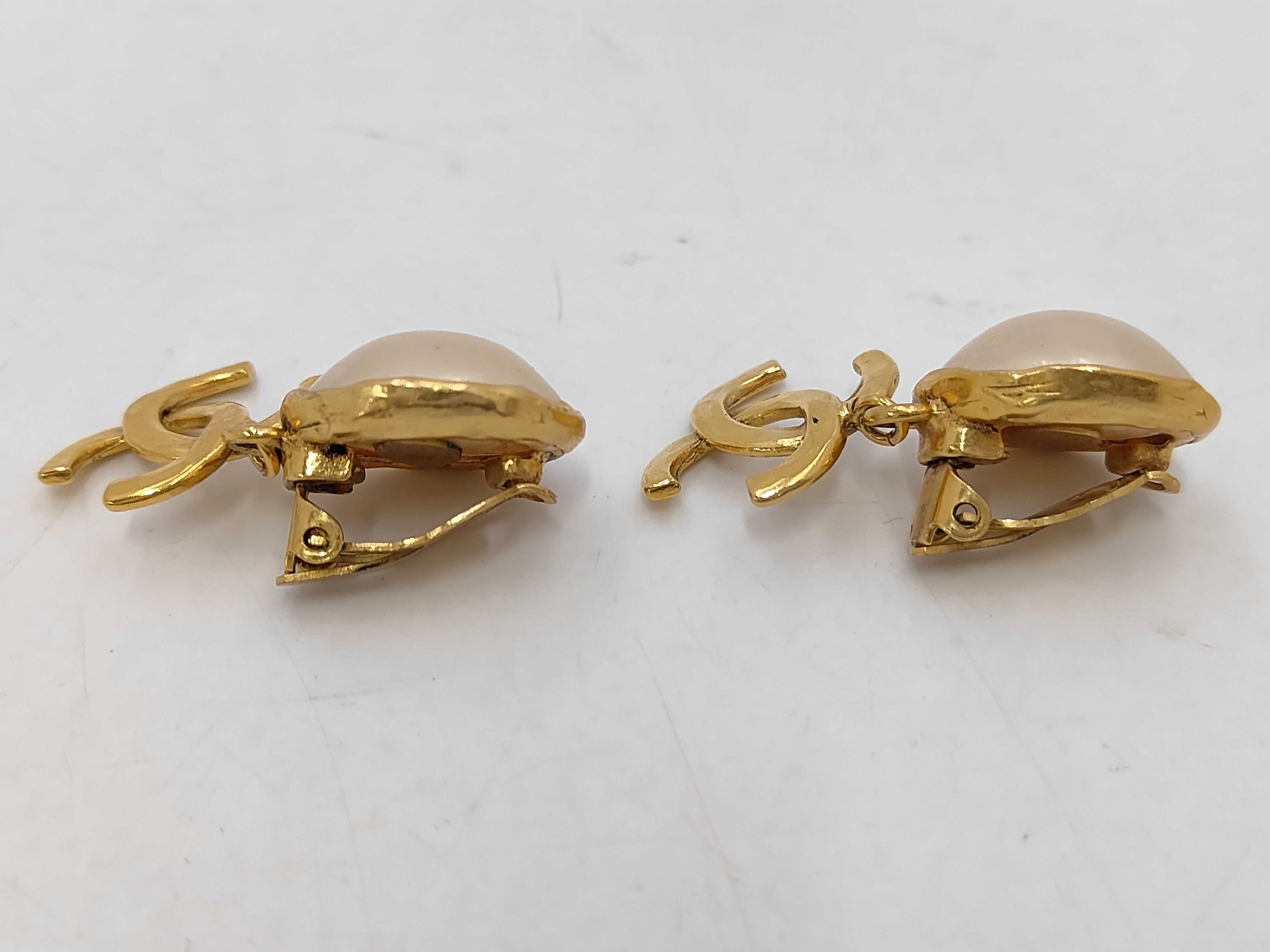 Faux Pearl Coco Mark Swing Earrings 94A — view 3