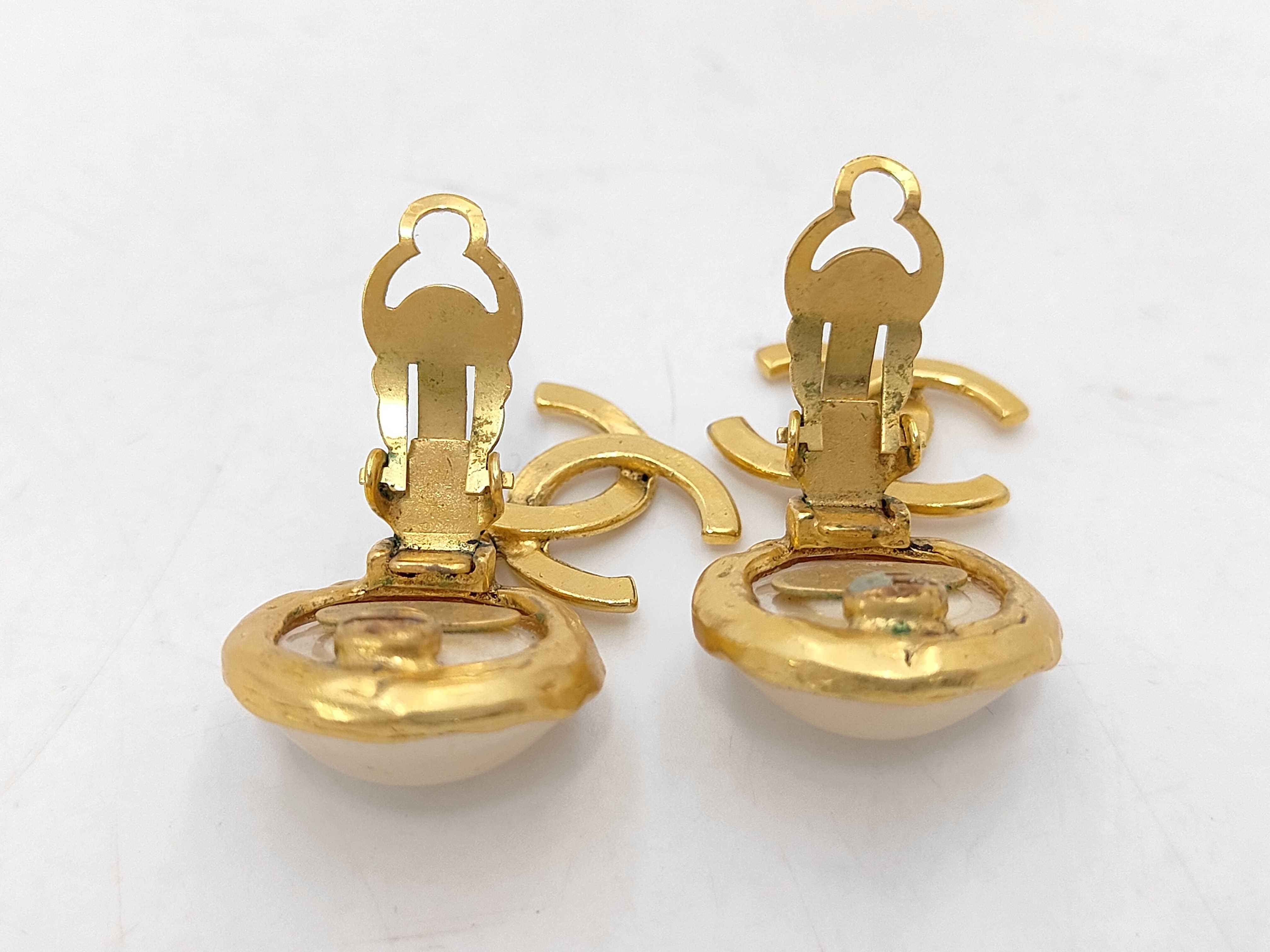 Faux Pearl Coco Mark Swing Earrings 94A — view 4